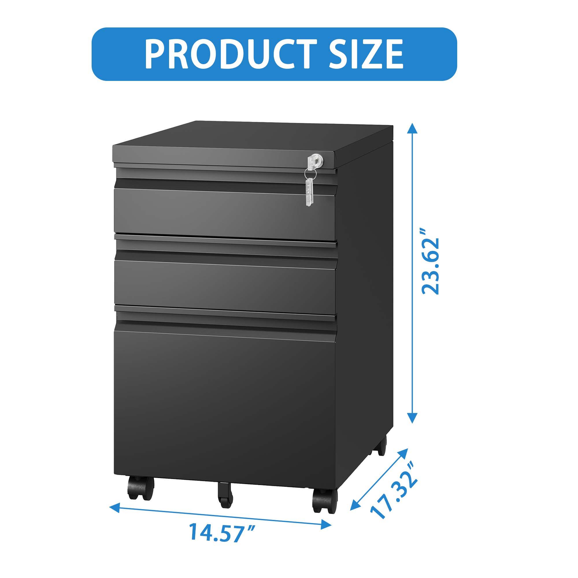 Metal Drawer Mobile File Cabinet With Lock For Home Office Organizer - Best Buy Furniture