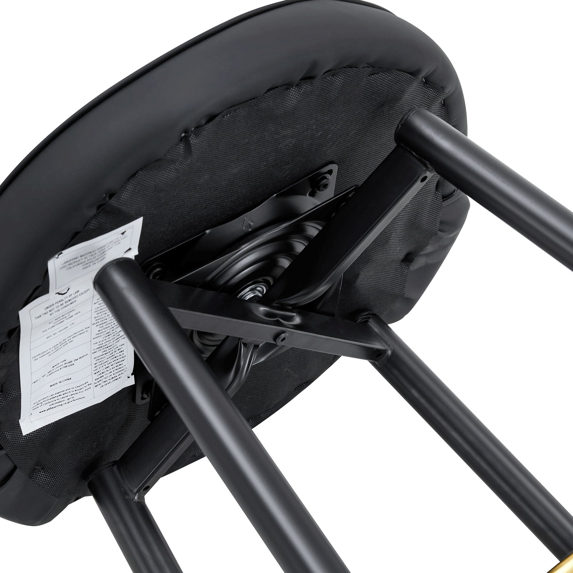 Modern Upholstered 360° Rotatable Bar Chair With Metal Legs For Dining Room (Set of 2) - Best Buy Furniture