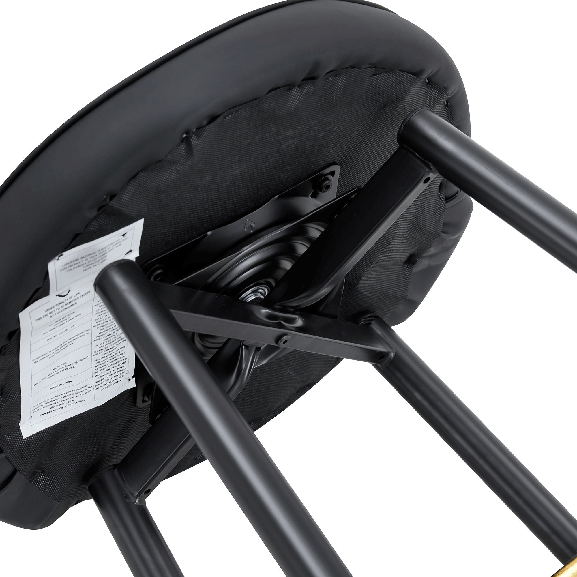 Modern Upholstered 360° Rotatable Bar Chair With Metal Legs For Dining Room (Set of 2) - Best Buy Furniture