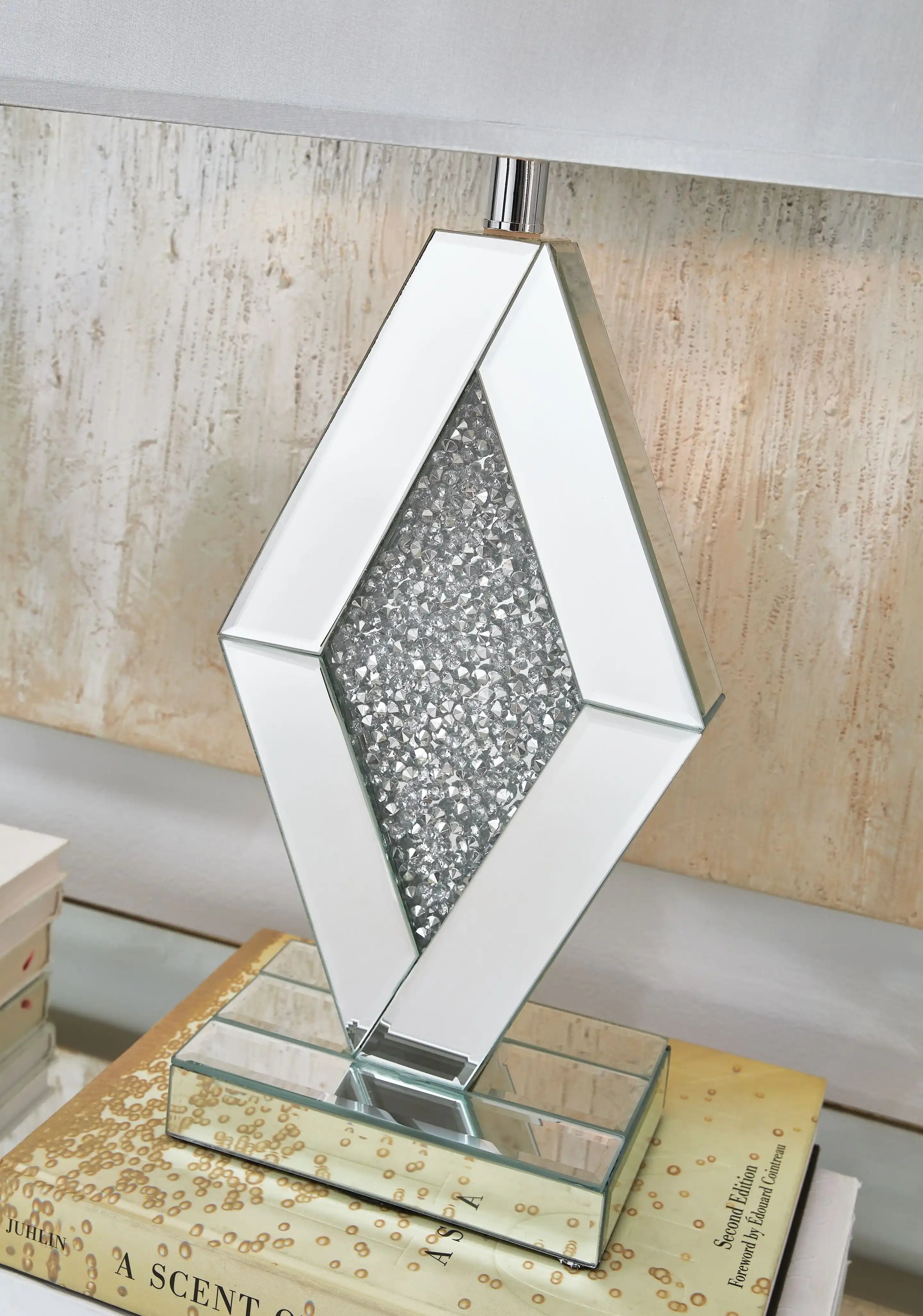 Prunella - Mirror Table Lamp - Silver Finish - Best Buy Furniture
