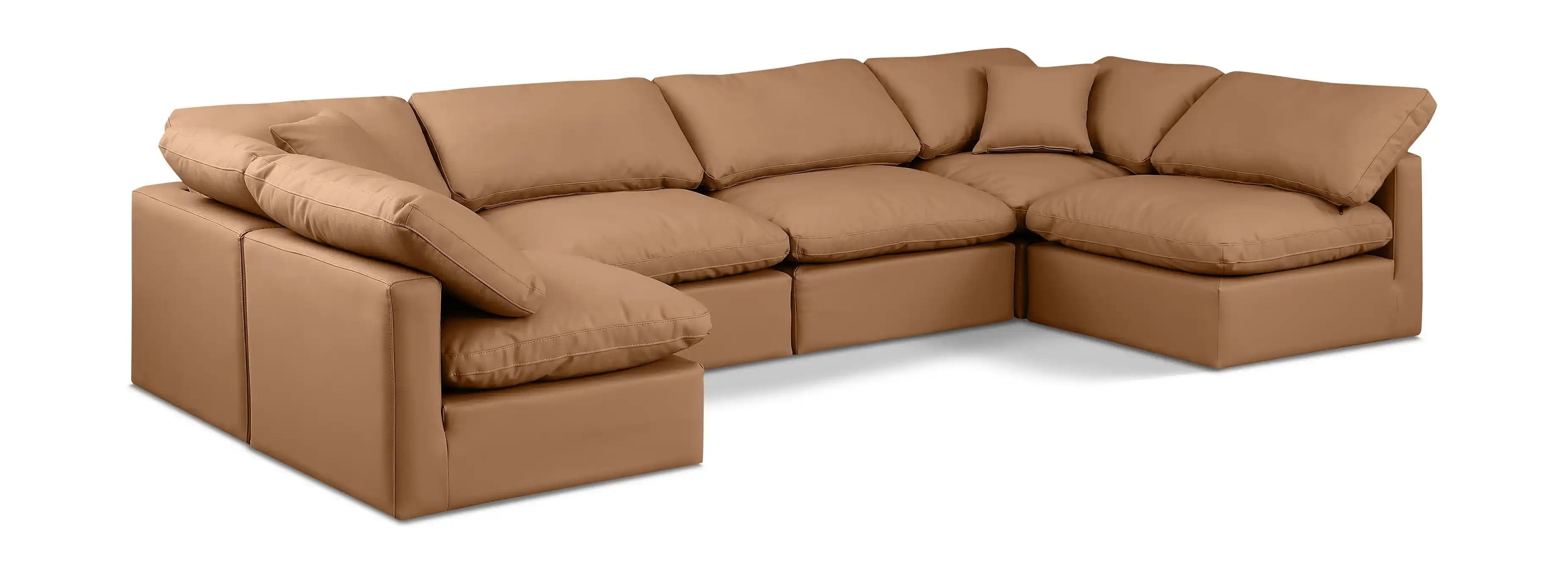 Indulge - Faux Leather 6 Piece Modular U-Shaped Sectional - Best Buy Furniture