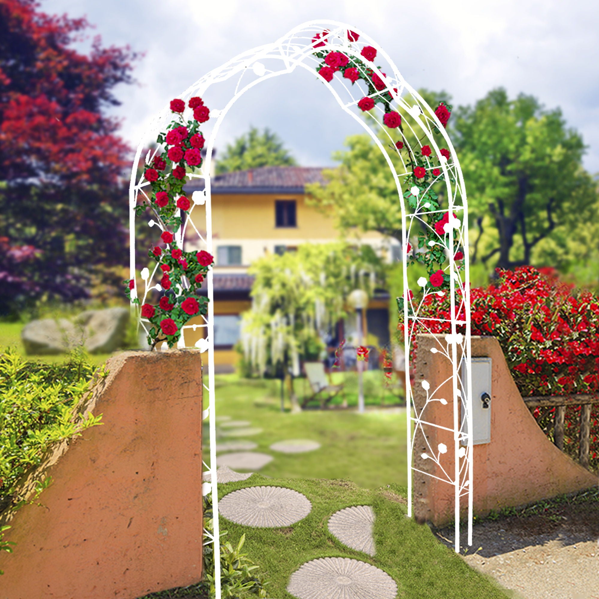 Metal Garden Arch Assemble Freely With 8 Styles Garden Arbor Trellis Climbing Plants Support Rose Arch - Best Buy Furniture