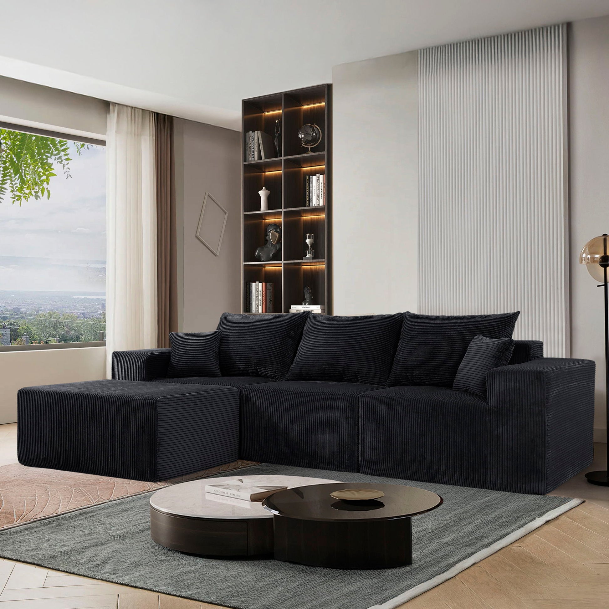Modular Sectional Sofa, Convertible Couch With Chaise Corduroy - Best Buy Furniture
