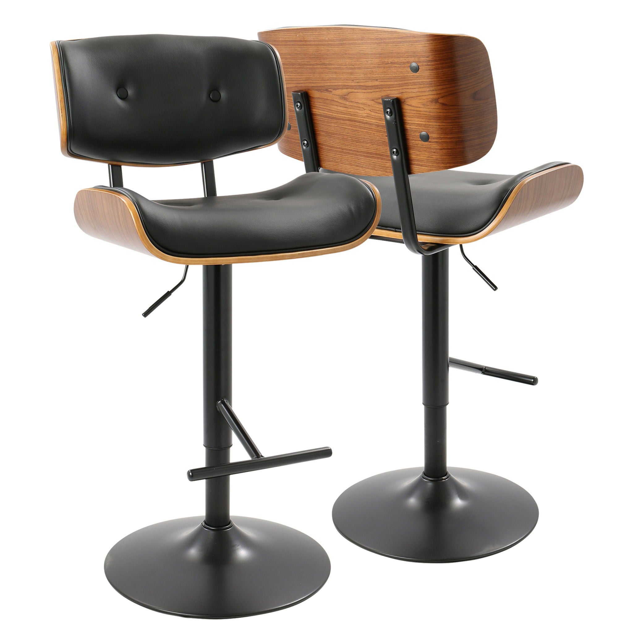 Lombardi - Mid Century Modern Adjustable Barstool - Best Buy Furniture