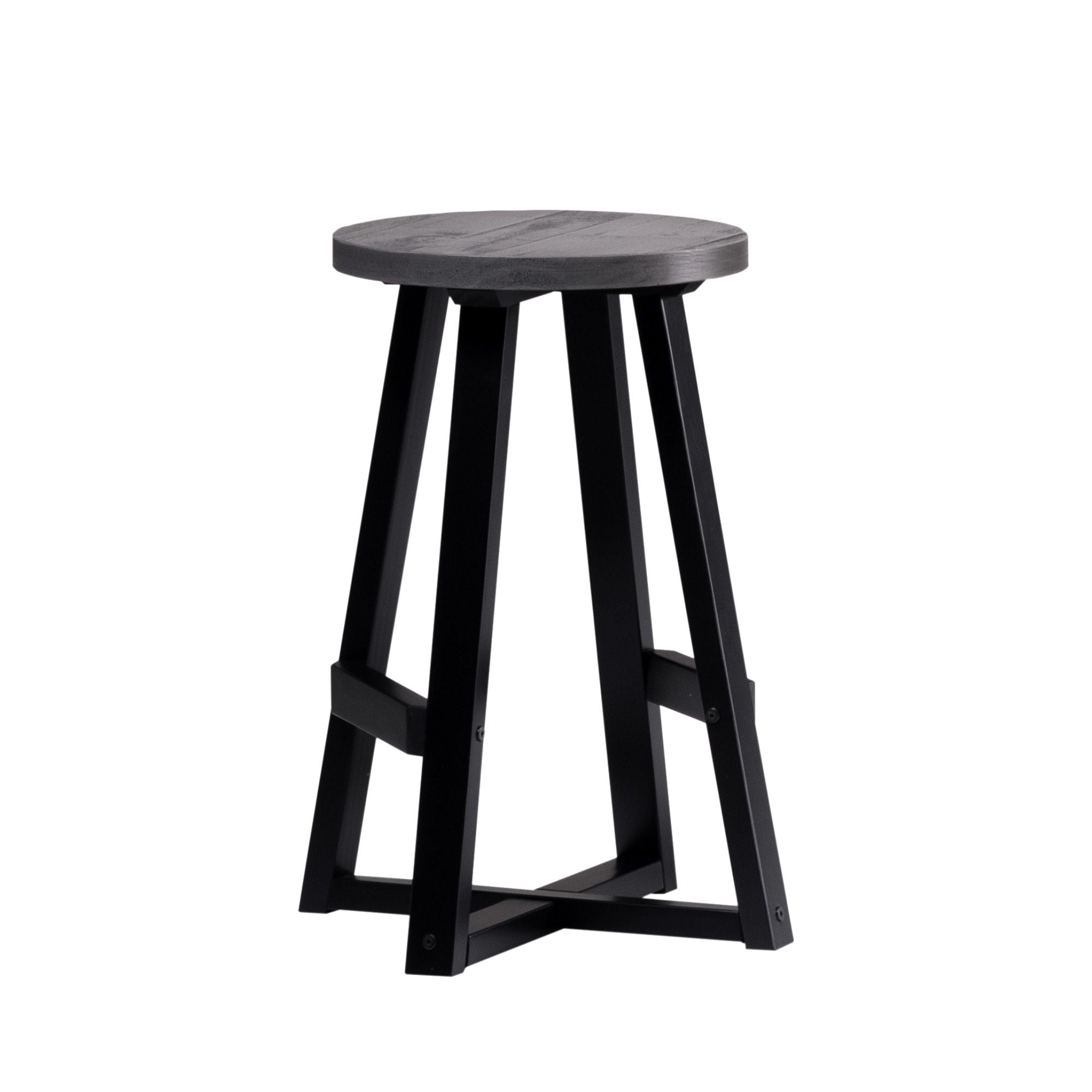 Rustic Distressed Round Dining Stool - Best Buy Furniture