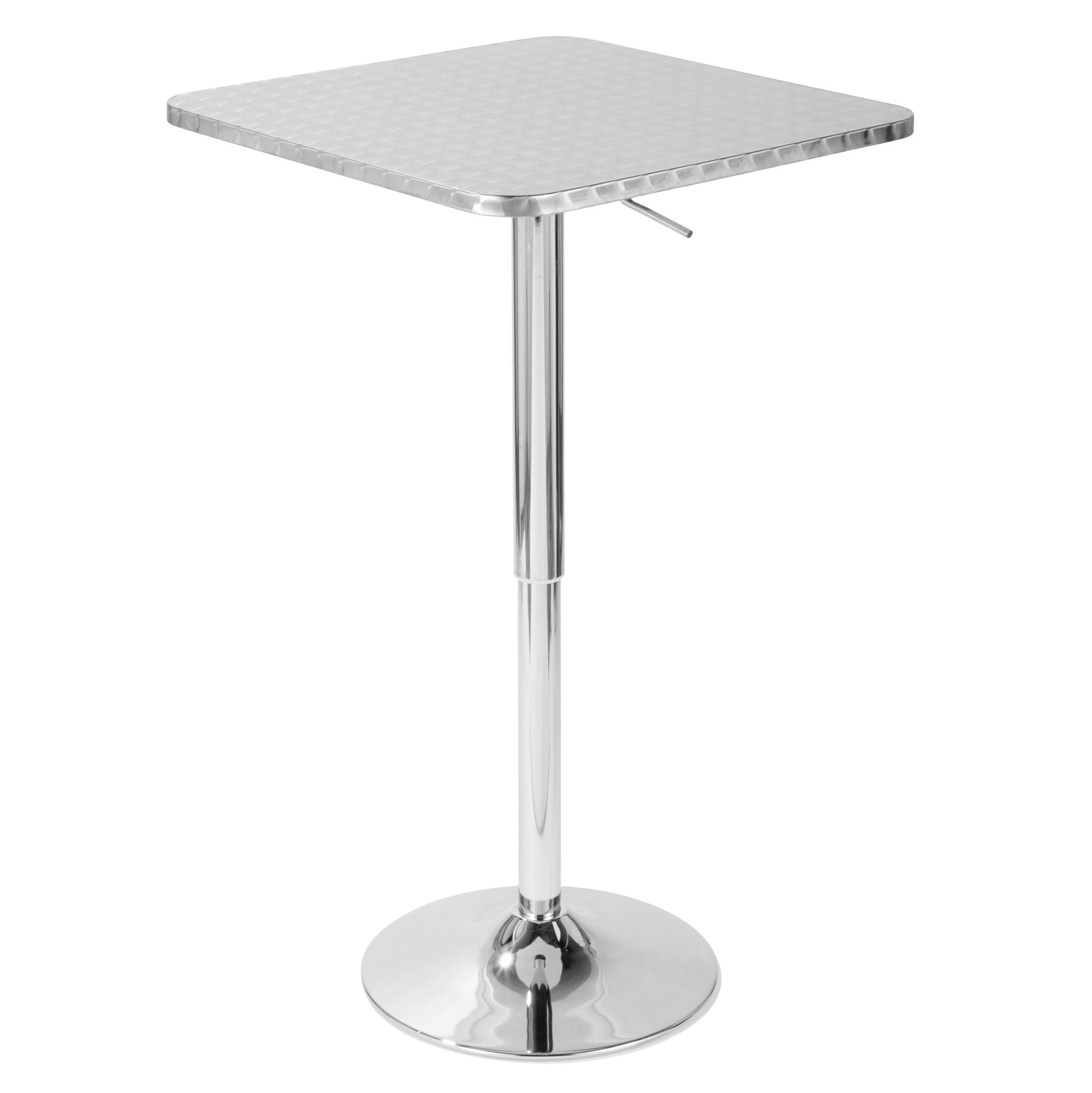 Bistro - Contemporary Adjustable Square Bar Table - Silver - Best Buy Furniture