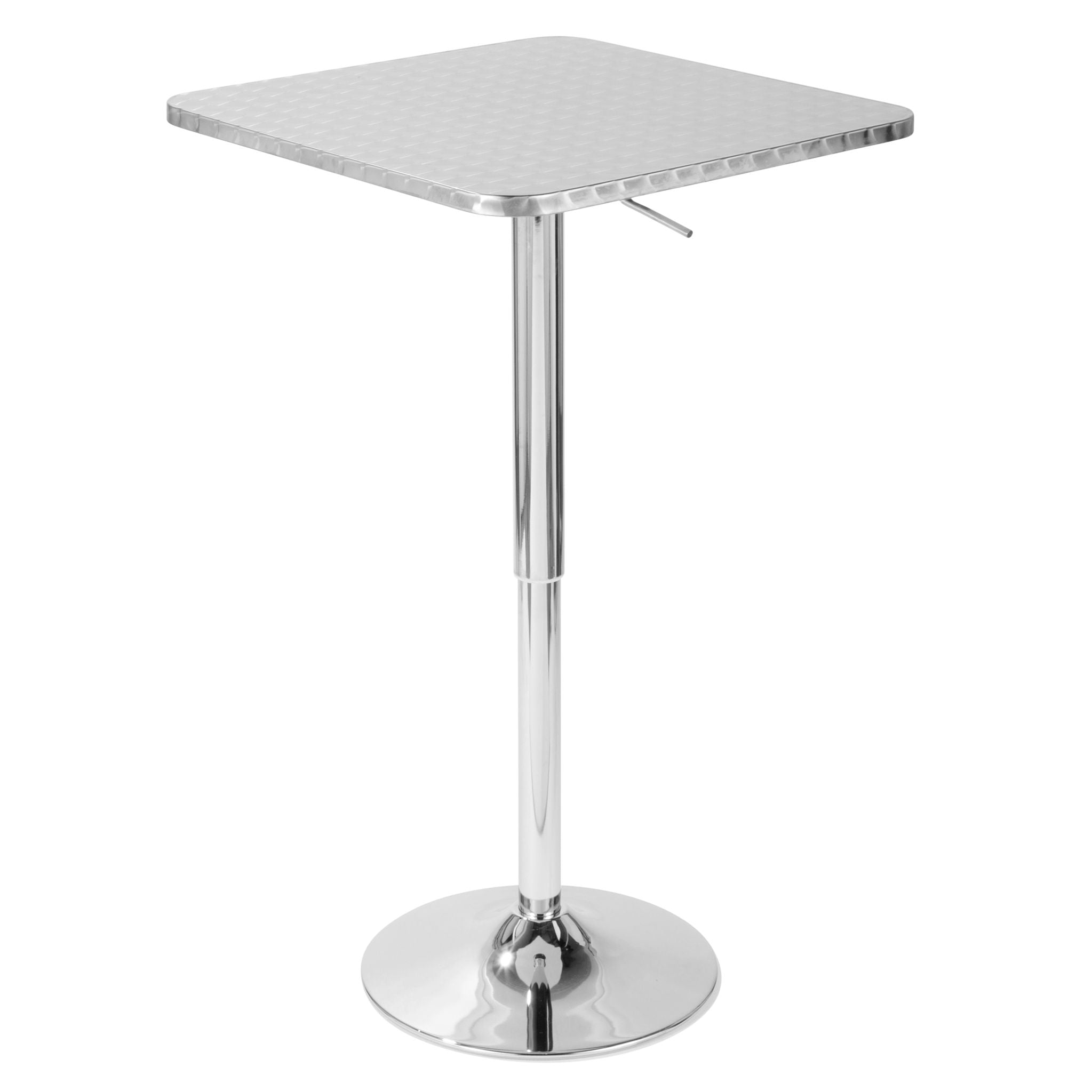 Bistro - Contemporary Adjustable Square Bar Table - Silver - Best Buy Furniture