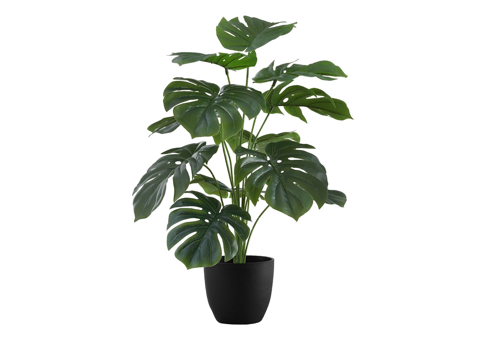 24" Tall, Artificial Plant, Monstera, Indoor, Faux, Fake, Table, Greenery, Potted, Real Touch, Decorative - Green / Black - Best Buy Furniture