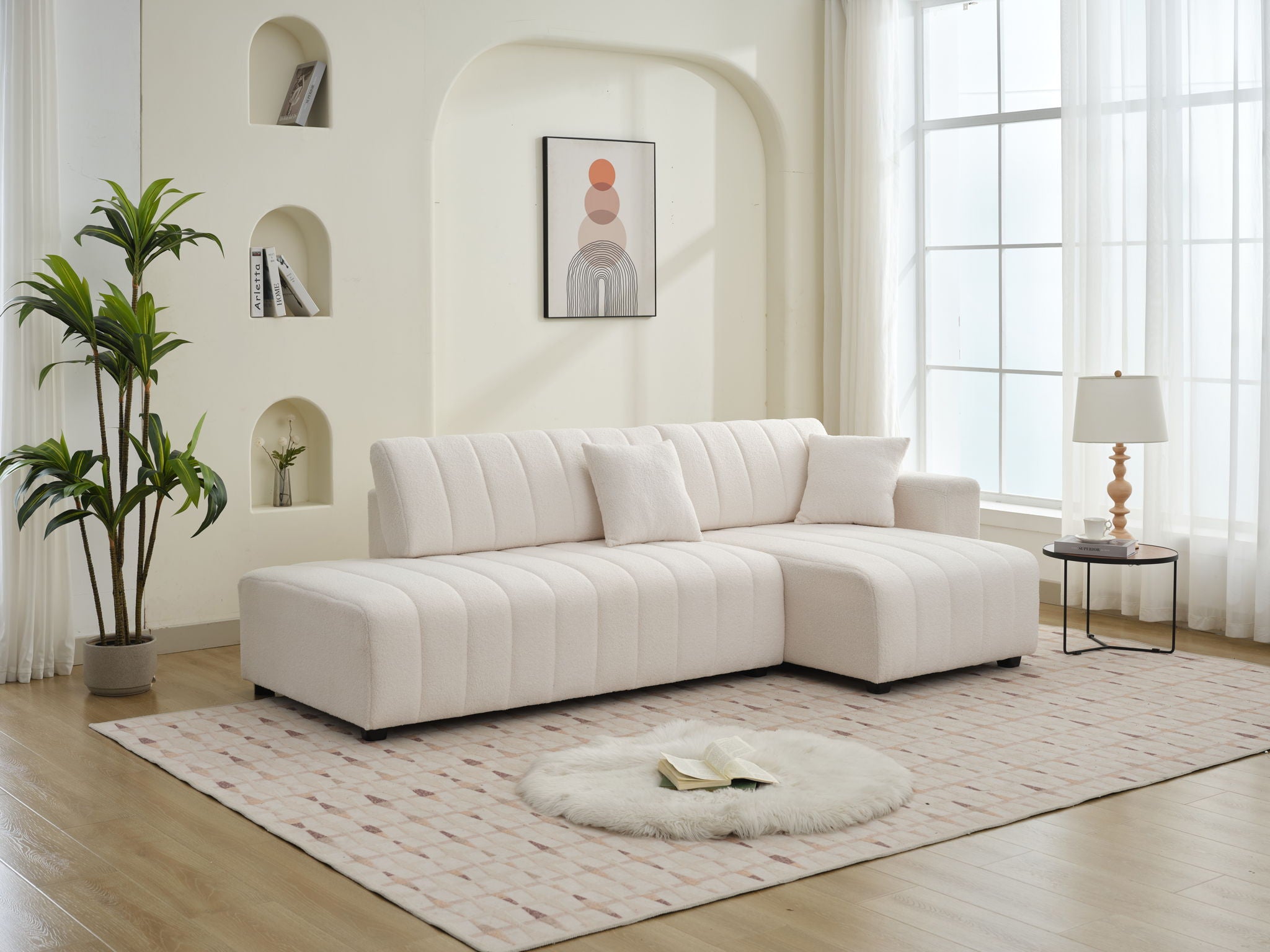 Jessica - Lamb Wool Sectional Sofa With Chaise, Versatile Configuration - Best Buy Furniture