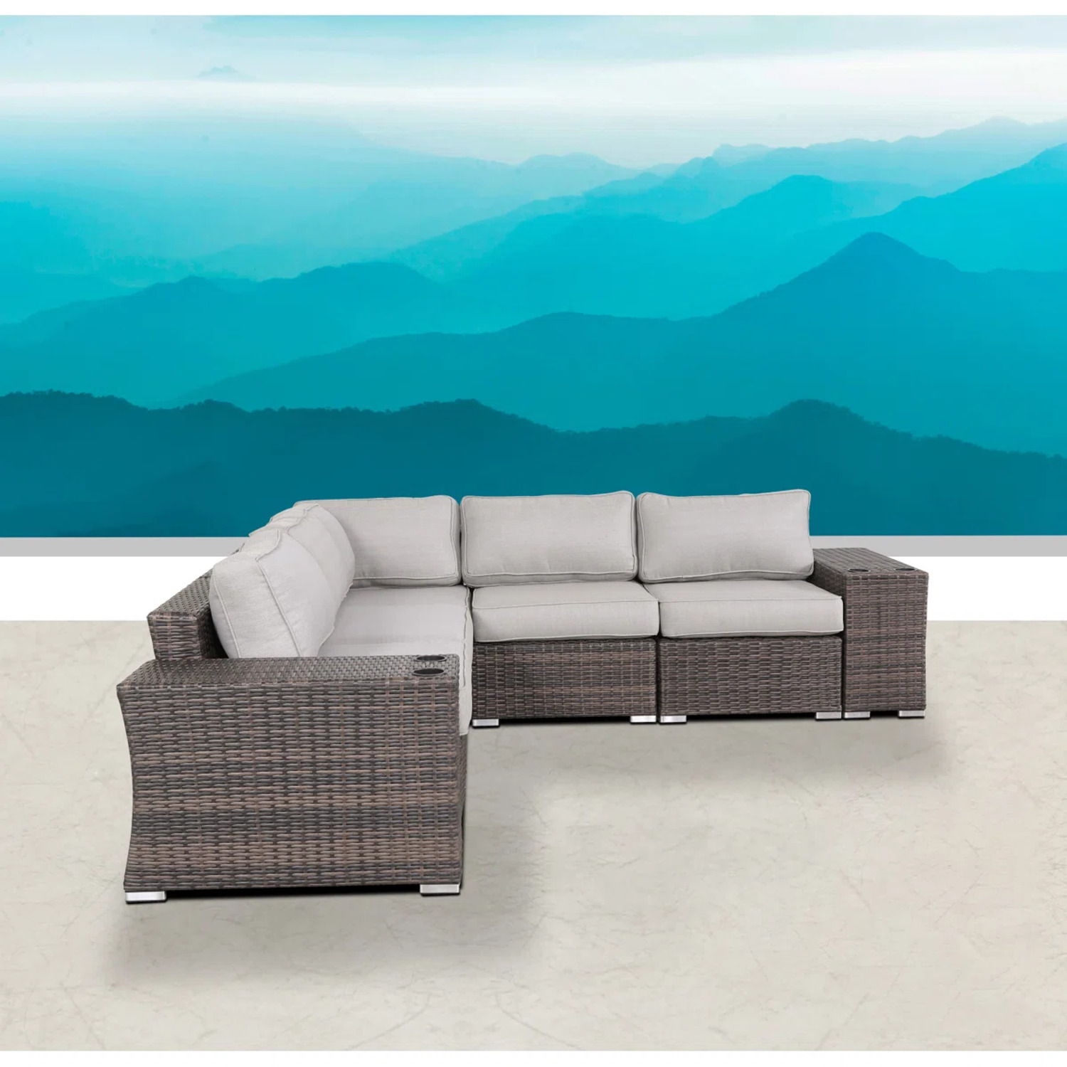 Rattan Sectional Sofa Set With Cushions - Best Buy Furniture