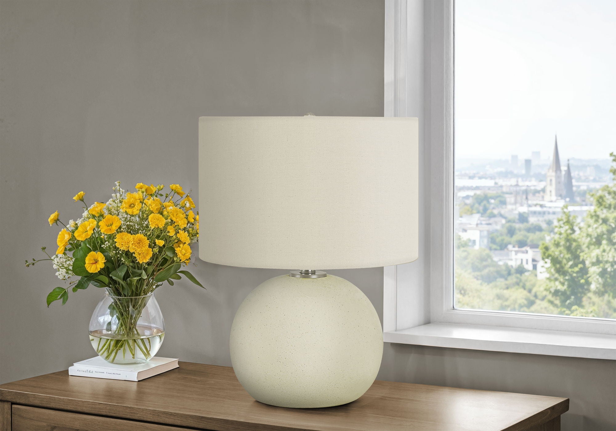 Lighting, Contemporary Table Lamp, Ceramic - Cream - Best Buy Furniture