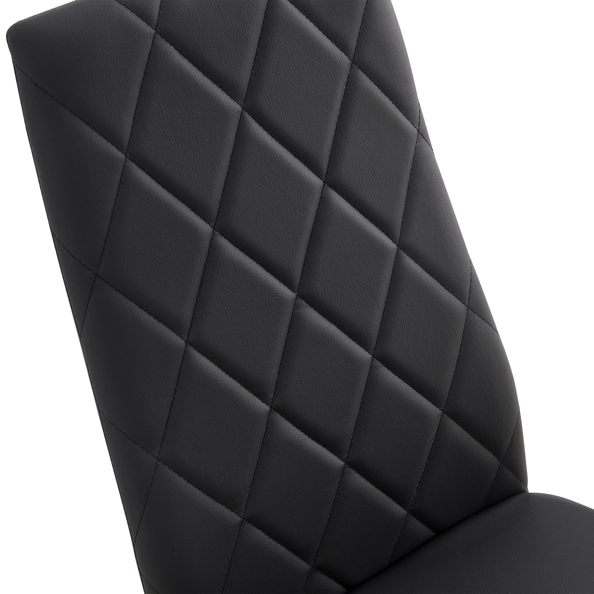 Modern 5 Piece Dining Table Set With Glass Top And Chairs - Black - Best Buy Furniture