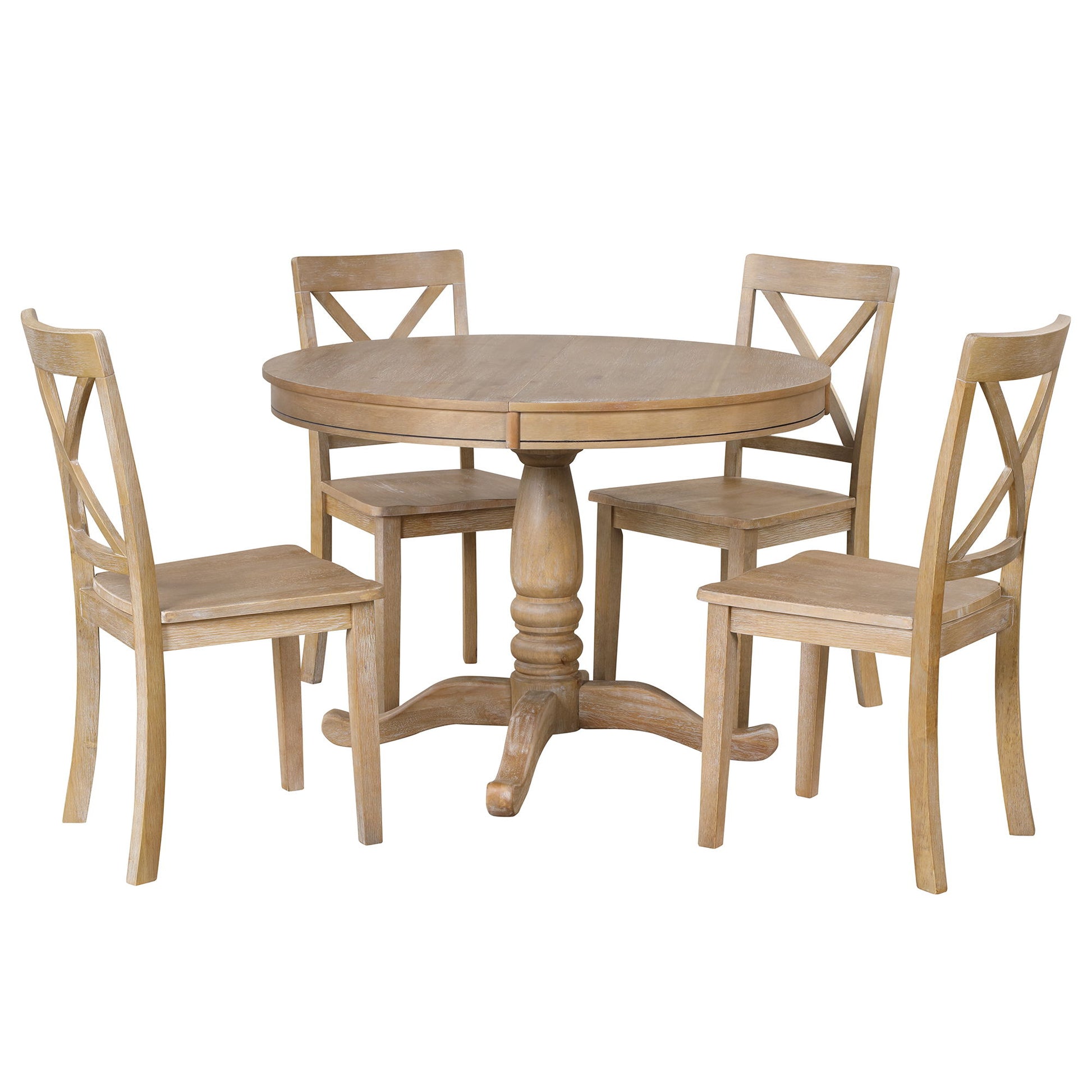 Modern Dining Table Set For 4, Round Table And 4 Kitchen Room Chairs, 5 Piece Kitchen Table Set For Dining Room, Dinette, Breakfast Nook - Best Buy Furniture
