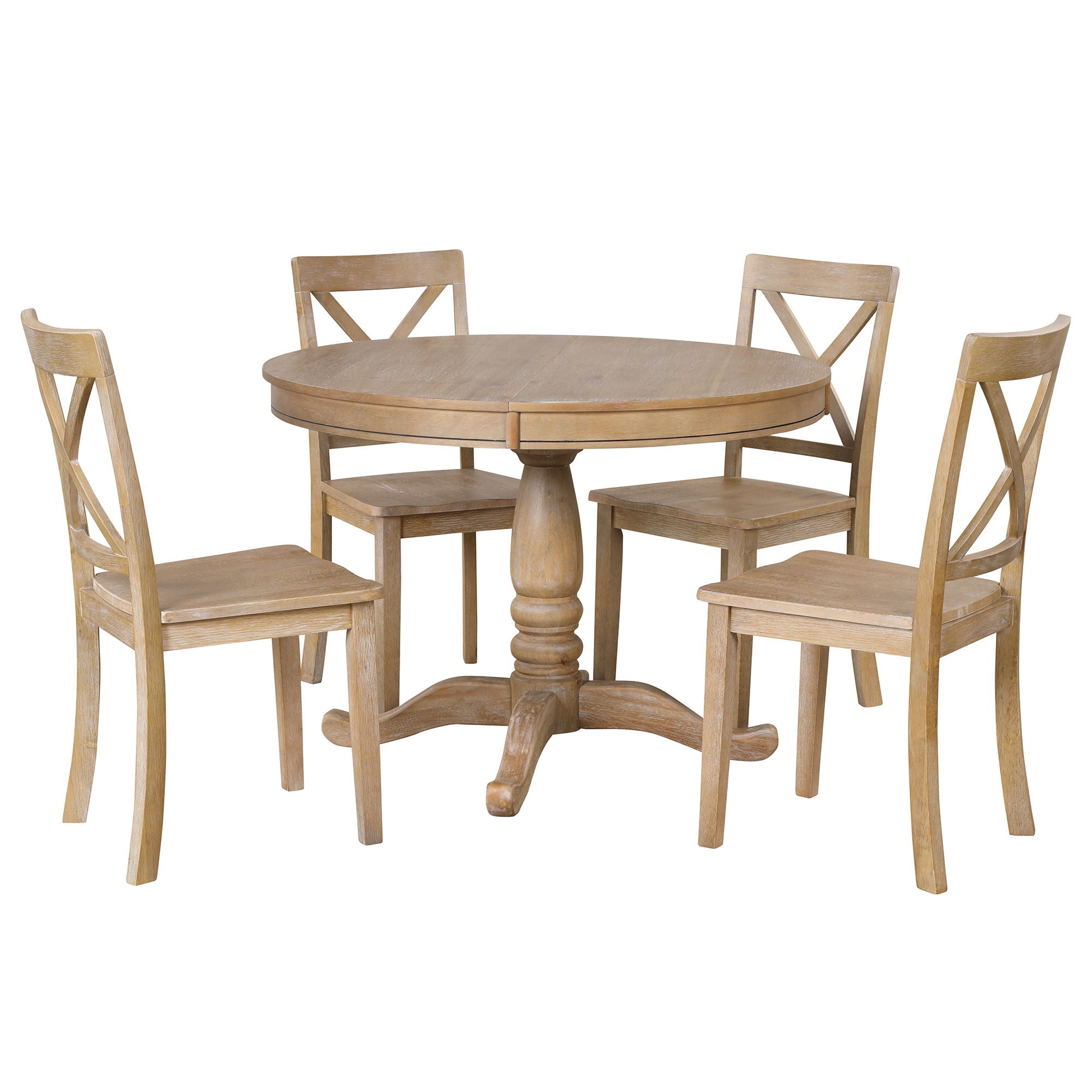 Modern Dining Table Set For 4, Round Table And 4 Kitchen Room Chairs, 5 Piece Kitchen Table Set For Dining Room, Dinette, Breakfast Nook - Best Buy Furniture