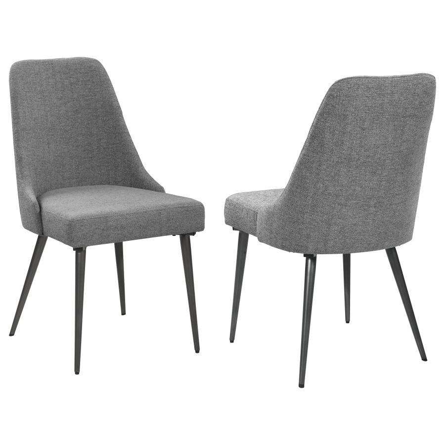 Alan - Fabric Upholstered Dining Side Chair (Set of 2) - Gray - Best Buy Furniture
