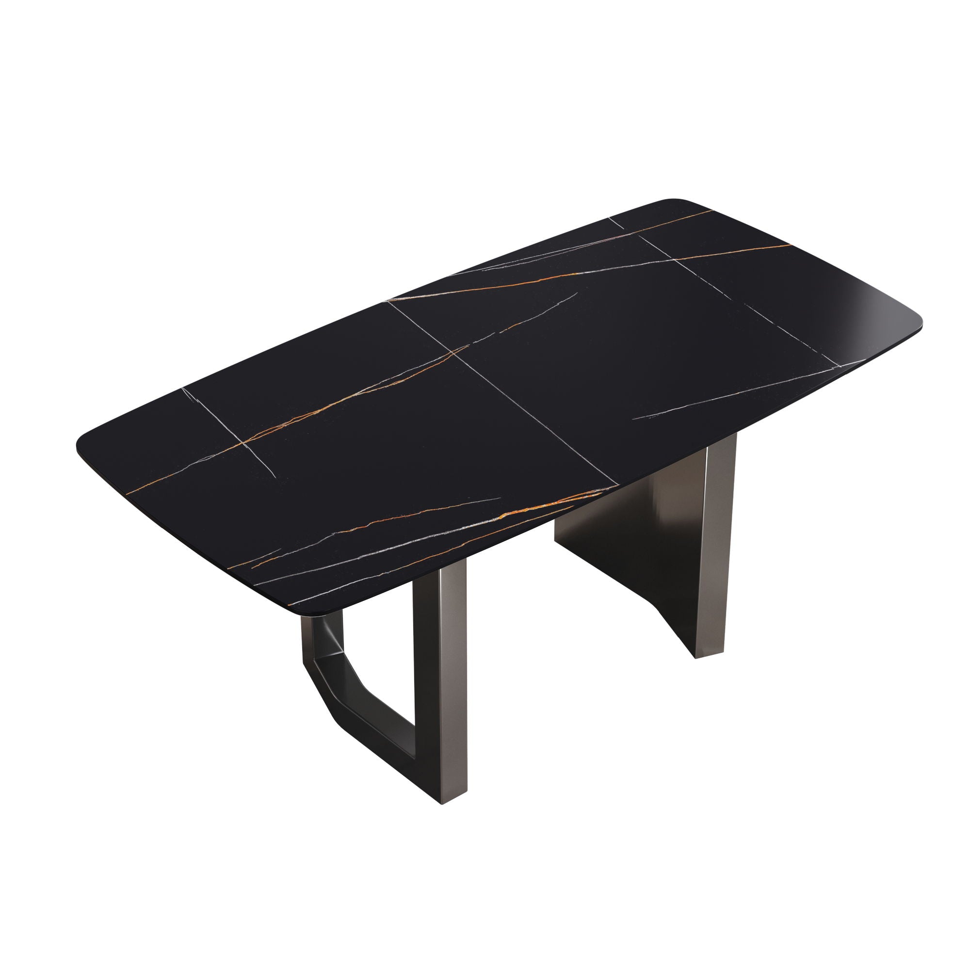 Modern Artificial Stone Dining Table, Can Accommodate 6-8 People - Black - Best Buy Furniture