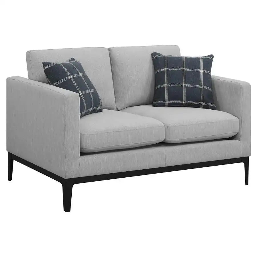 Apperson - Upholstered Track Arm Loveseat - Light Gray - Best Buy Furniture