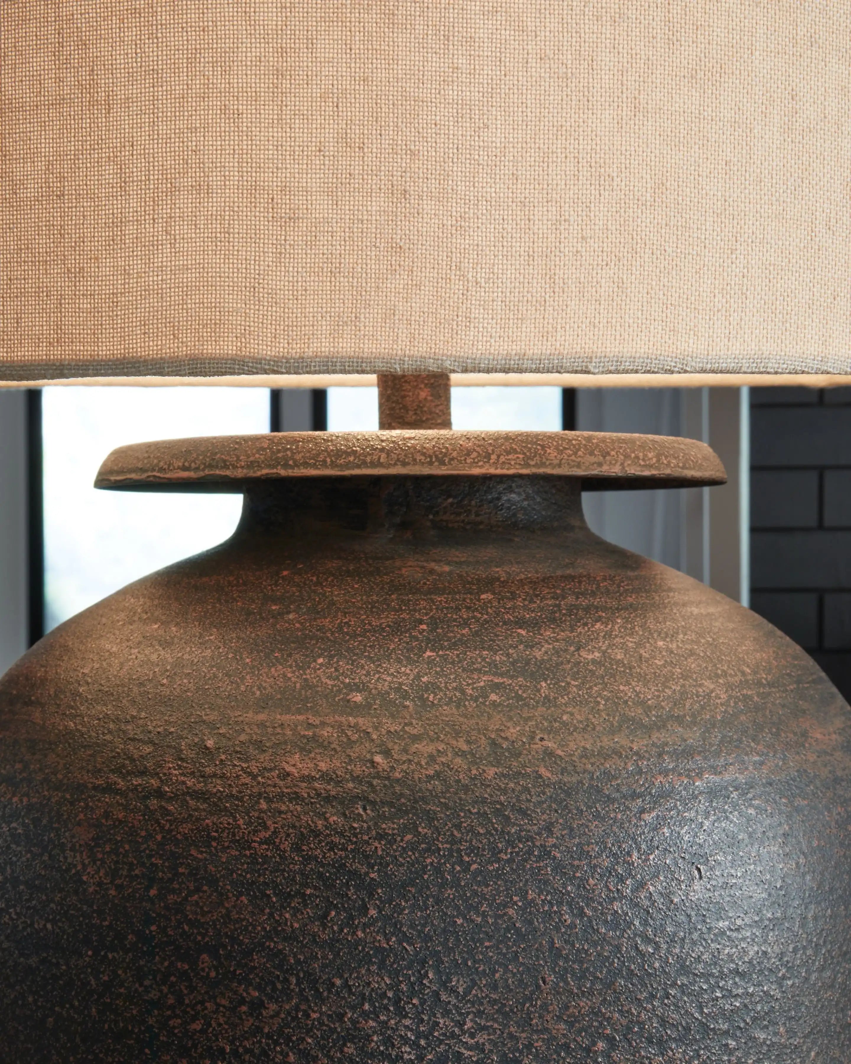 Carlenbury - Metal Table Lamp - Antique Brown - Best Buy Furniture