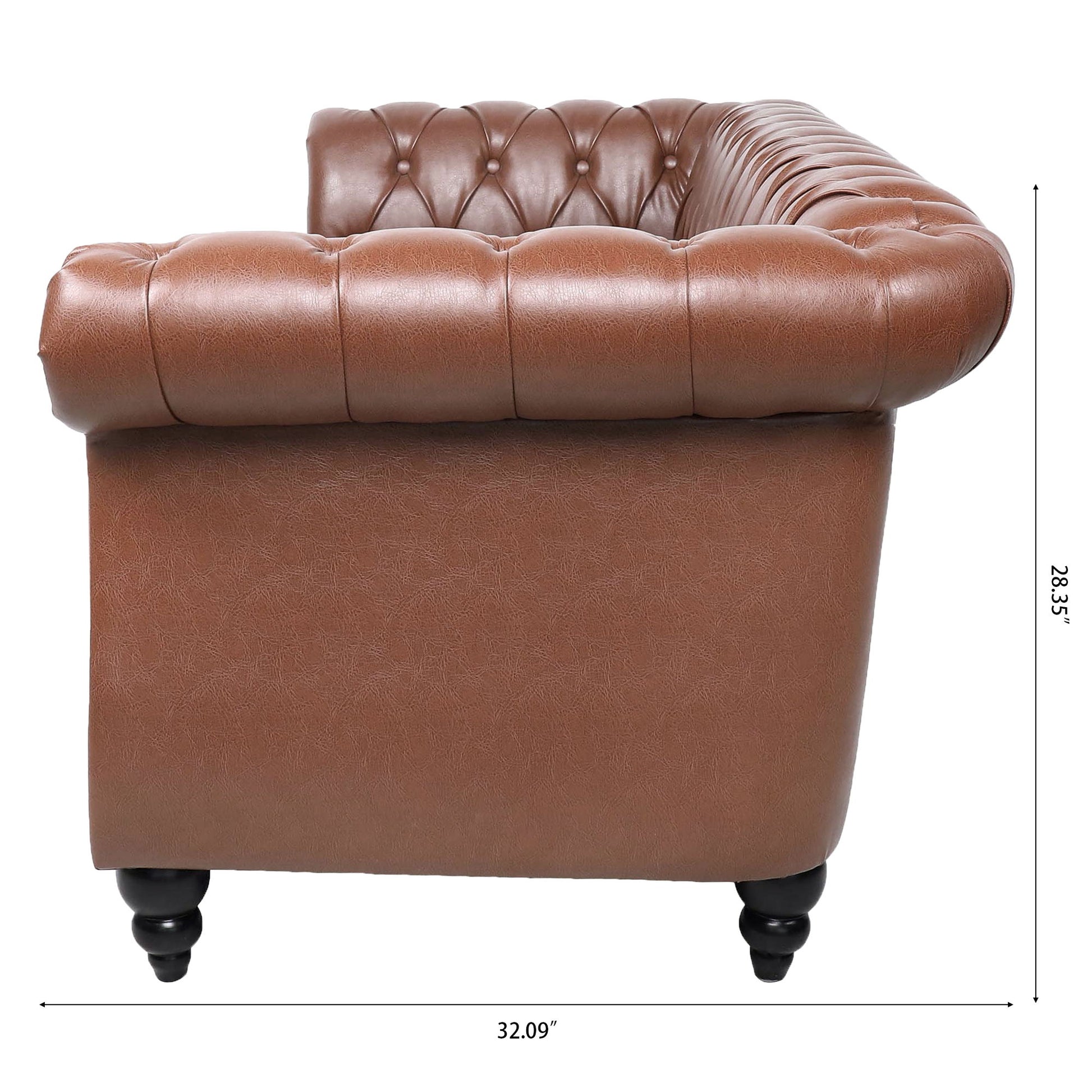 Rolled Arm Chesterfield 3 Seater Sofa - Best Buy Furniture