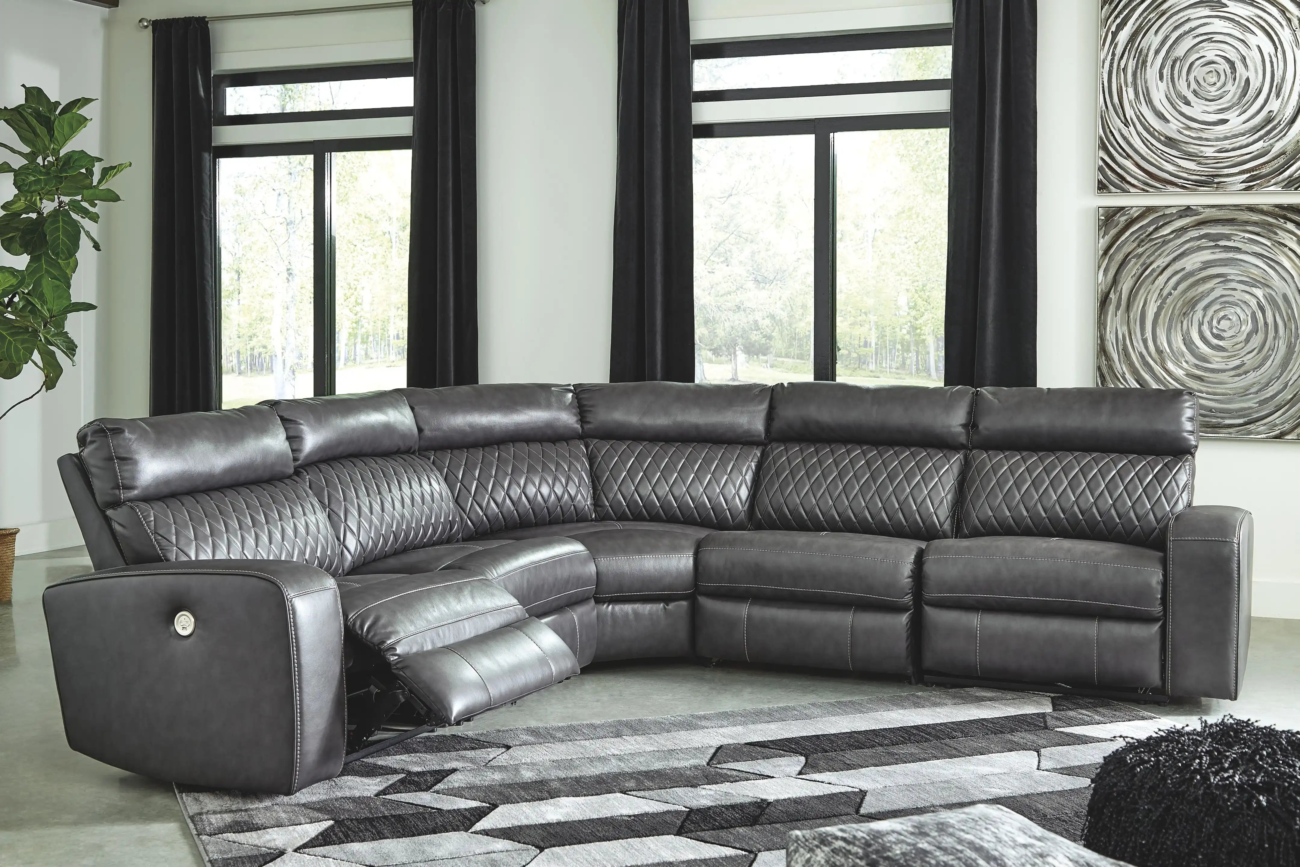 Samperstone - Power Reclining Sectional - Best Buy Furniture