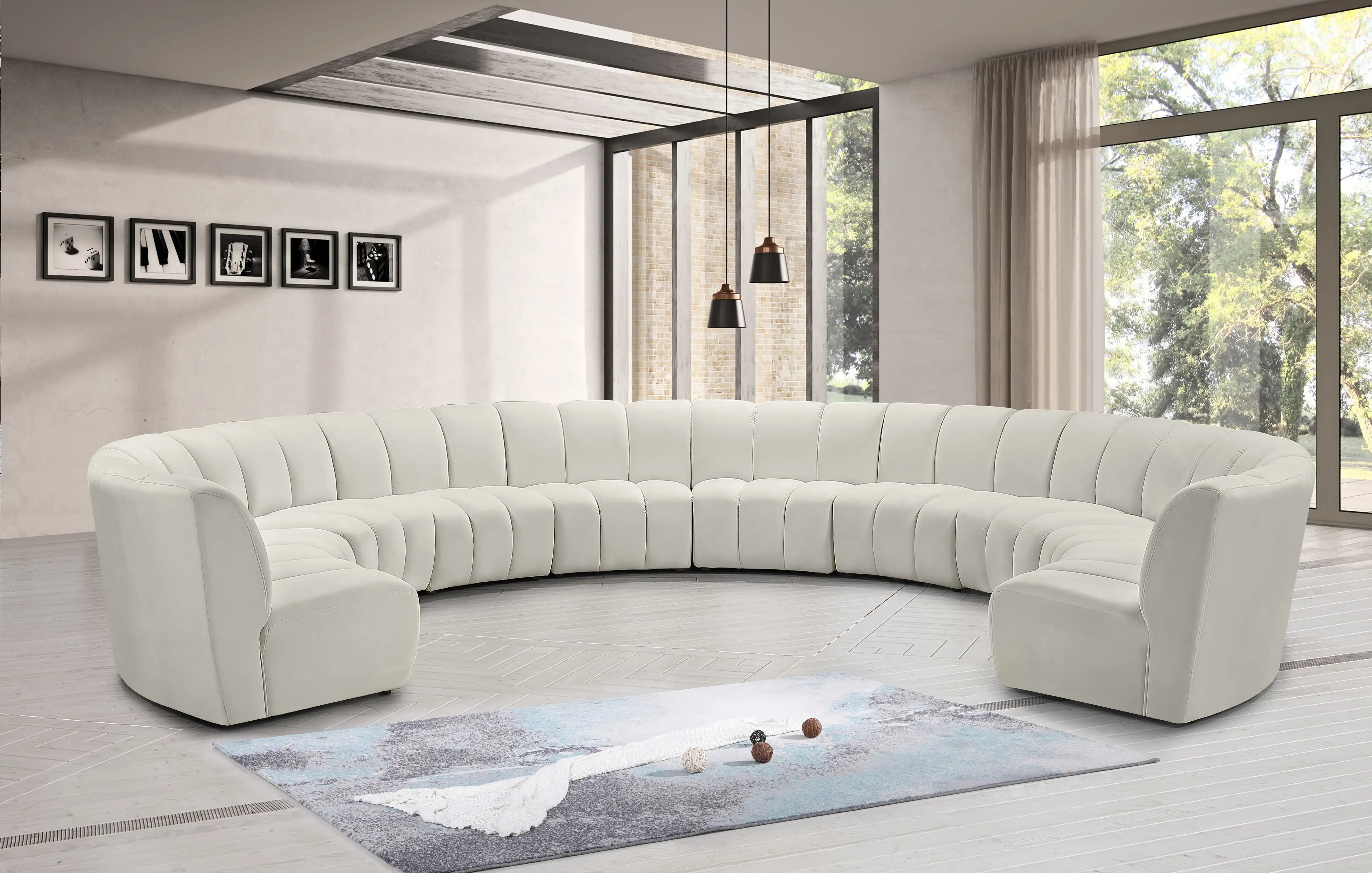 Infinity - 10 Piece Velvet Modular Sectional - Best Buy Furniture