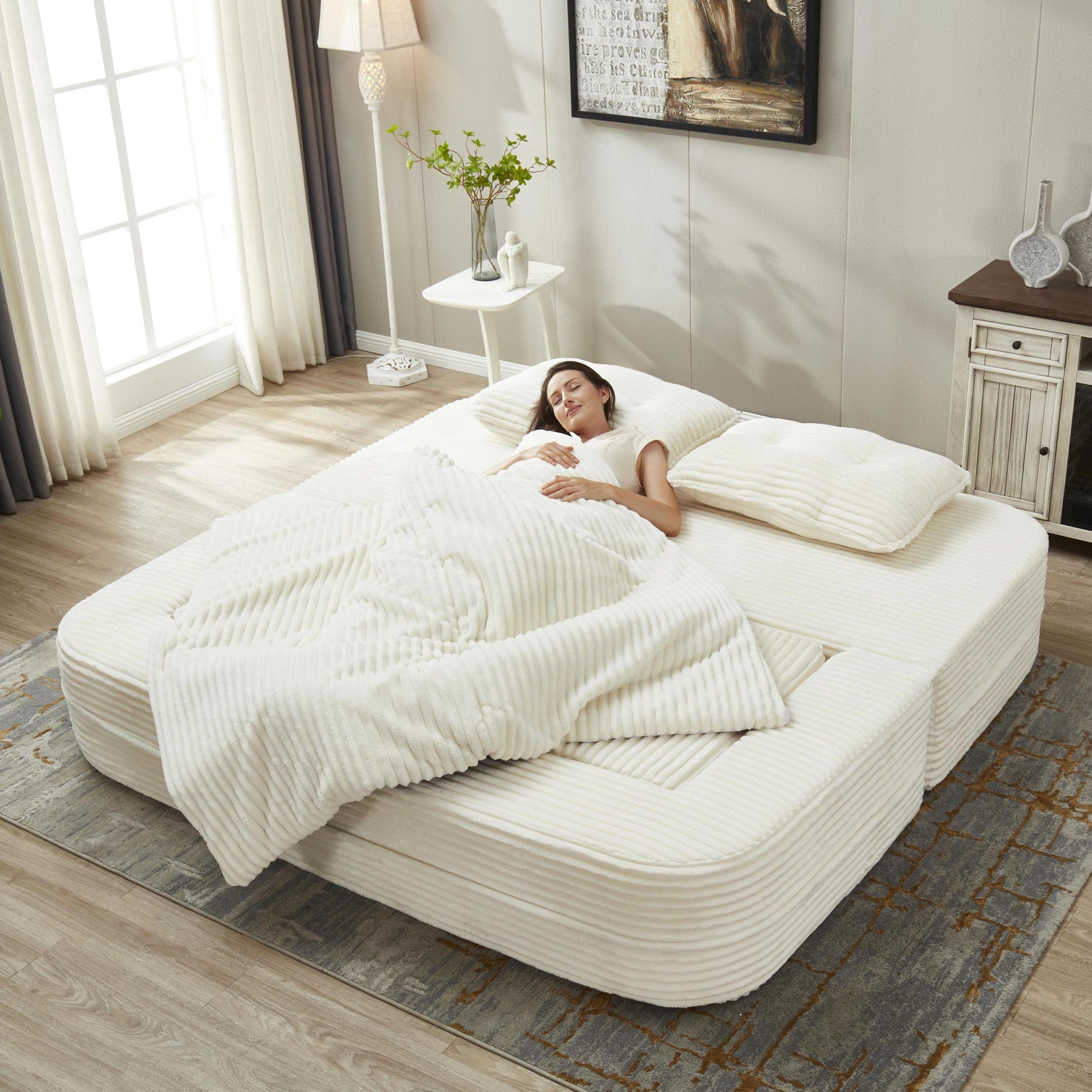 Multi Functional Sectional Sofa Bed With Independent Chaise Lounge And Functional Blanket - Best Buy Furniture