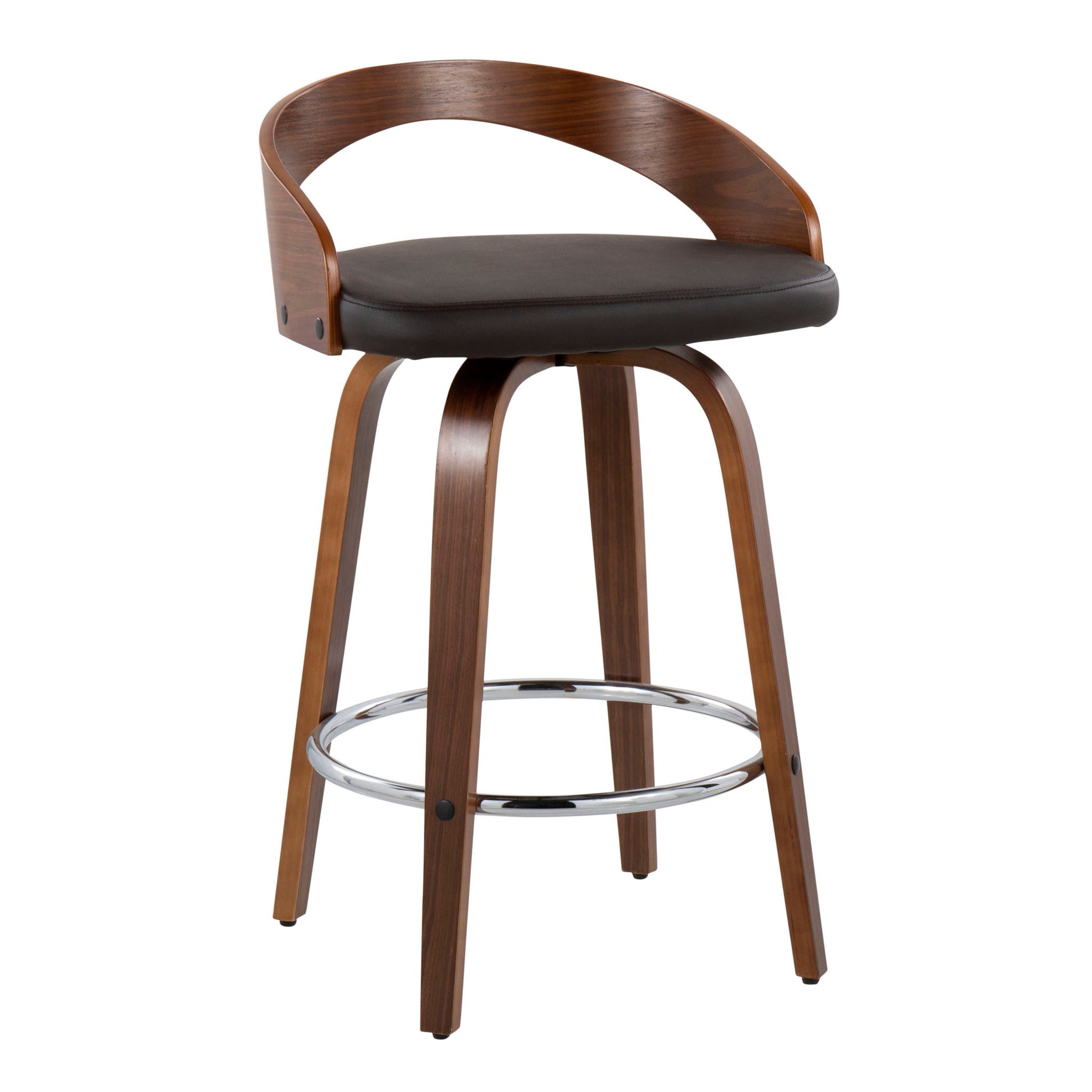 Grotto - Mid-Century Modern, Counter Stool With Swivel (Set of 2) - Best Buy Furniture