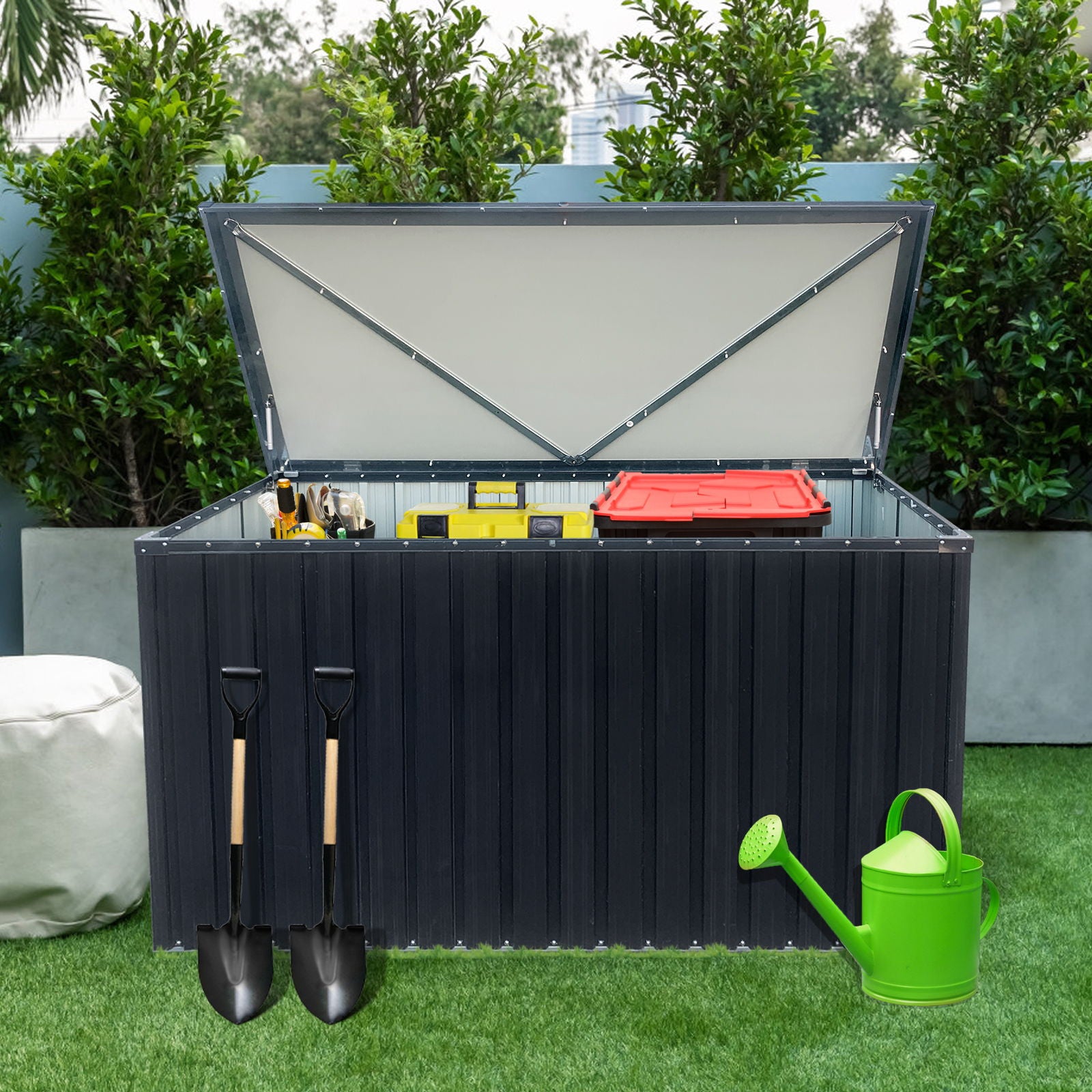 Out Door Metal Storage Box Store Medium - Black - Best Buy Furniture