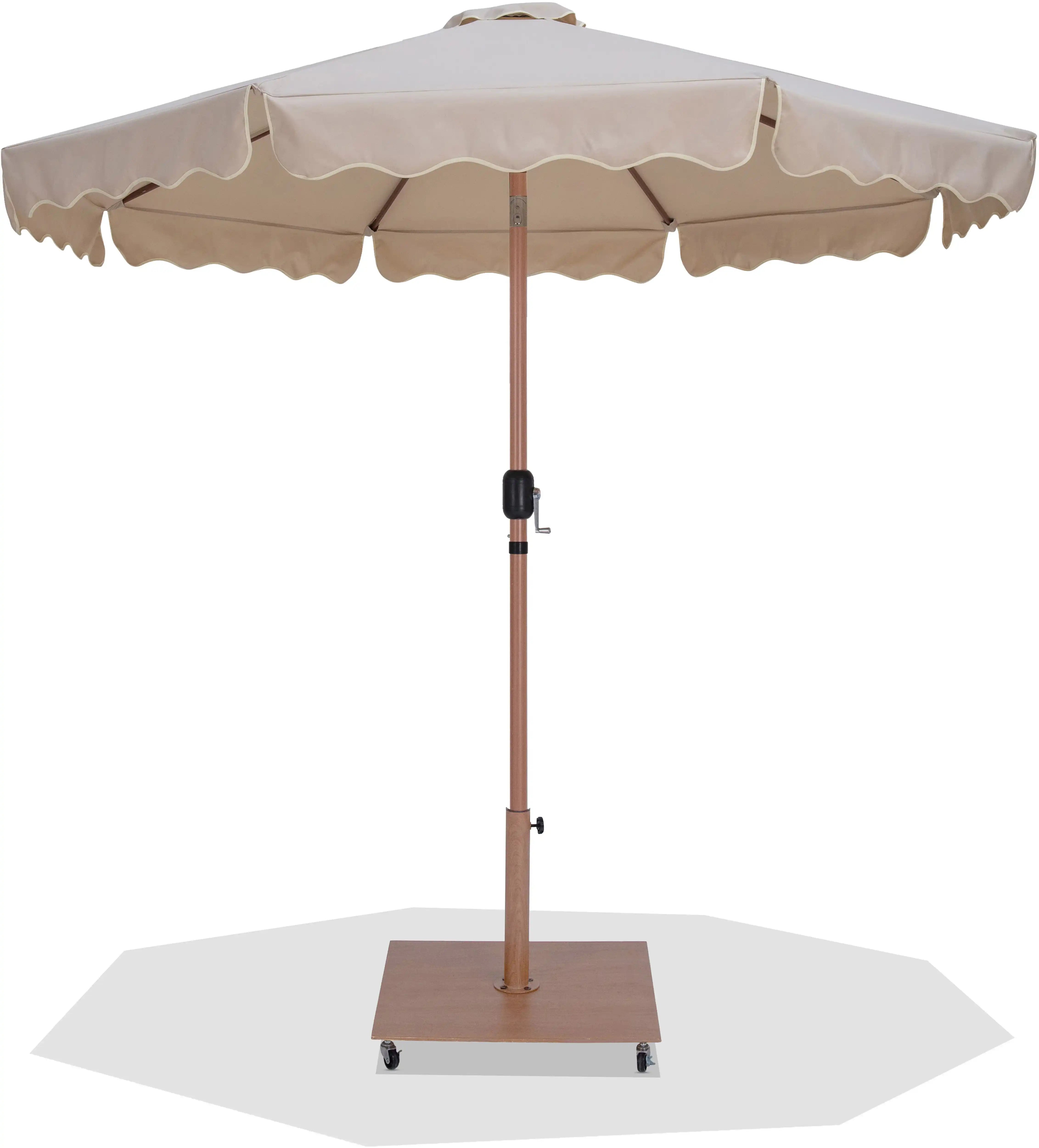 Amalfi - Aluminum Patio Umbrella - Light Brown Base / Light Brown Pole - Best Buy Furniture