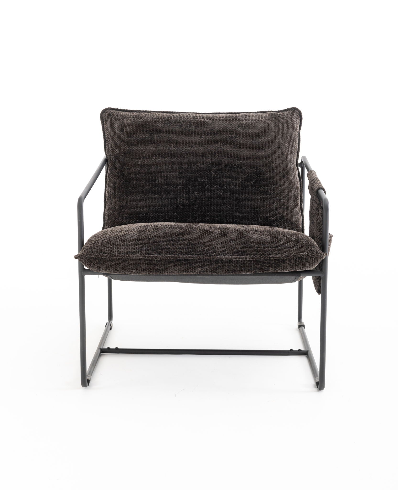 Upholstered Hanging Armchair With Arm Pocket Metal Frame (Set of 2), Crushed Foam Cushions And Skin-Friendly Braid For Living Room And Bedroom - Best Buy Furniture