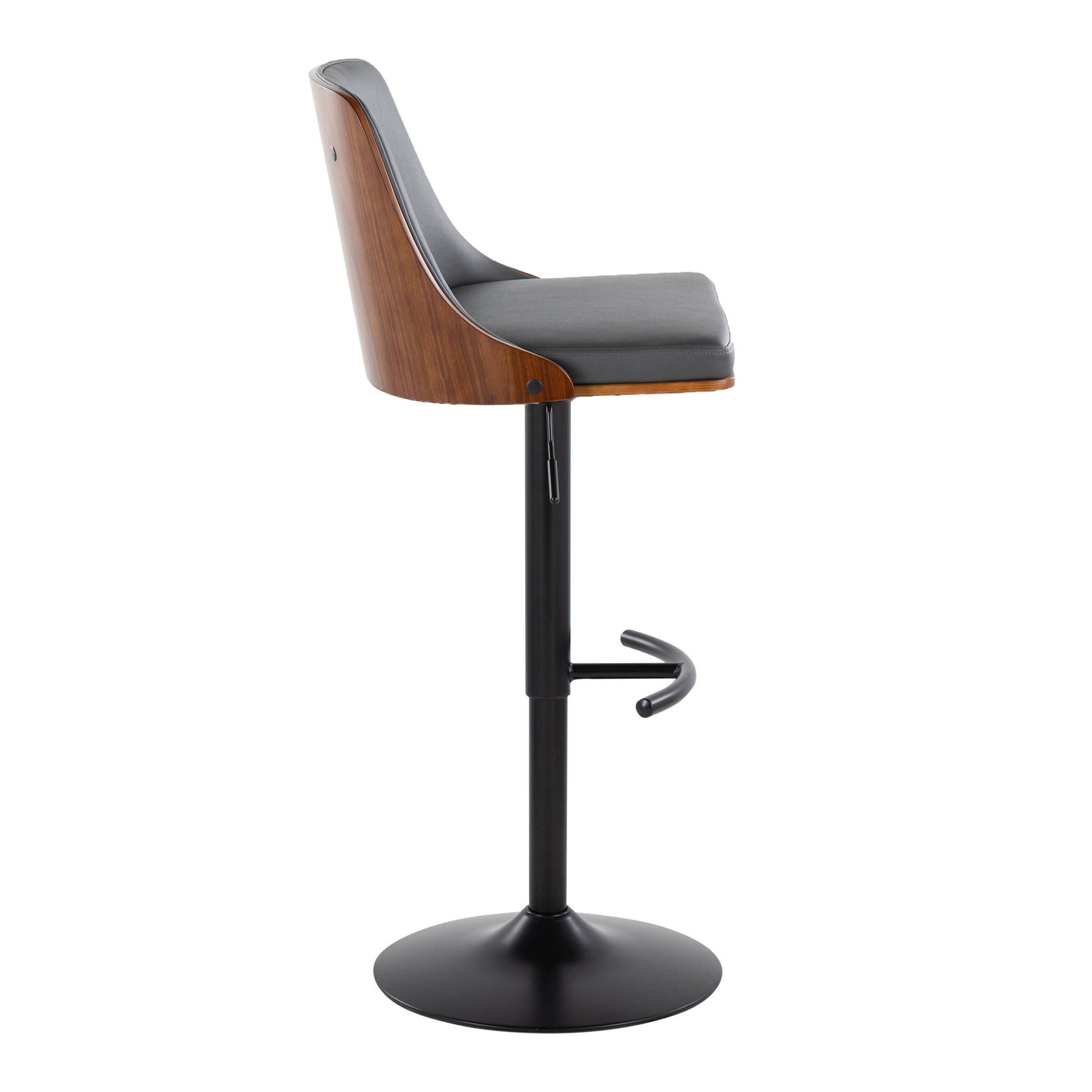 Gianna - Mid Century Modern Adjustable Barstool, Swivel With Rounded T Footrest (Set of 2) - Best Buy Furniture