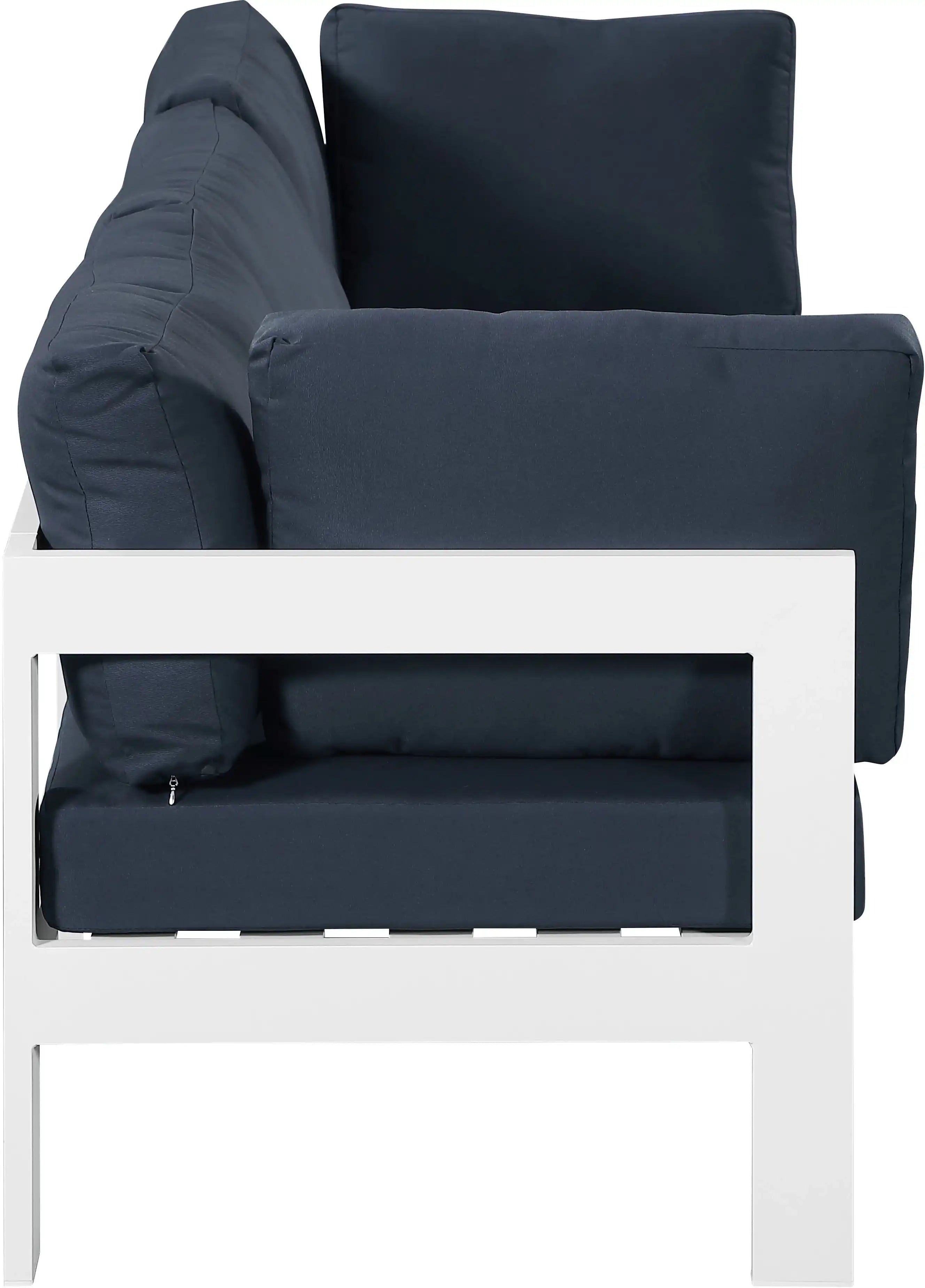 Nizuc - Outdoor Patio 3 Seat Modular Sofa With White Frame - Best Buy Furniture