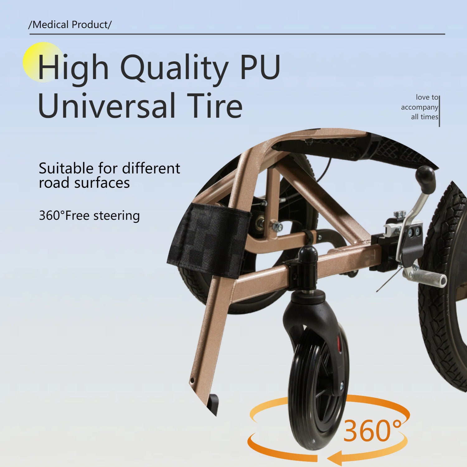 Lightweight Foldable Transport Wheelchair For Adults,Square Tube Design