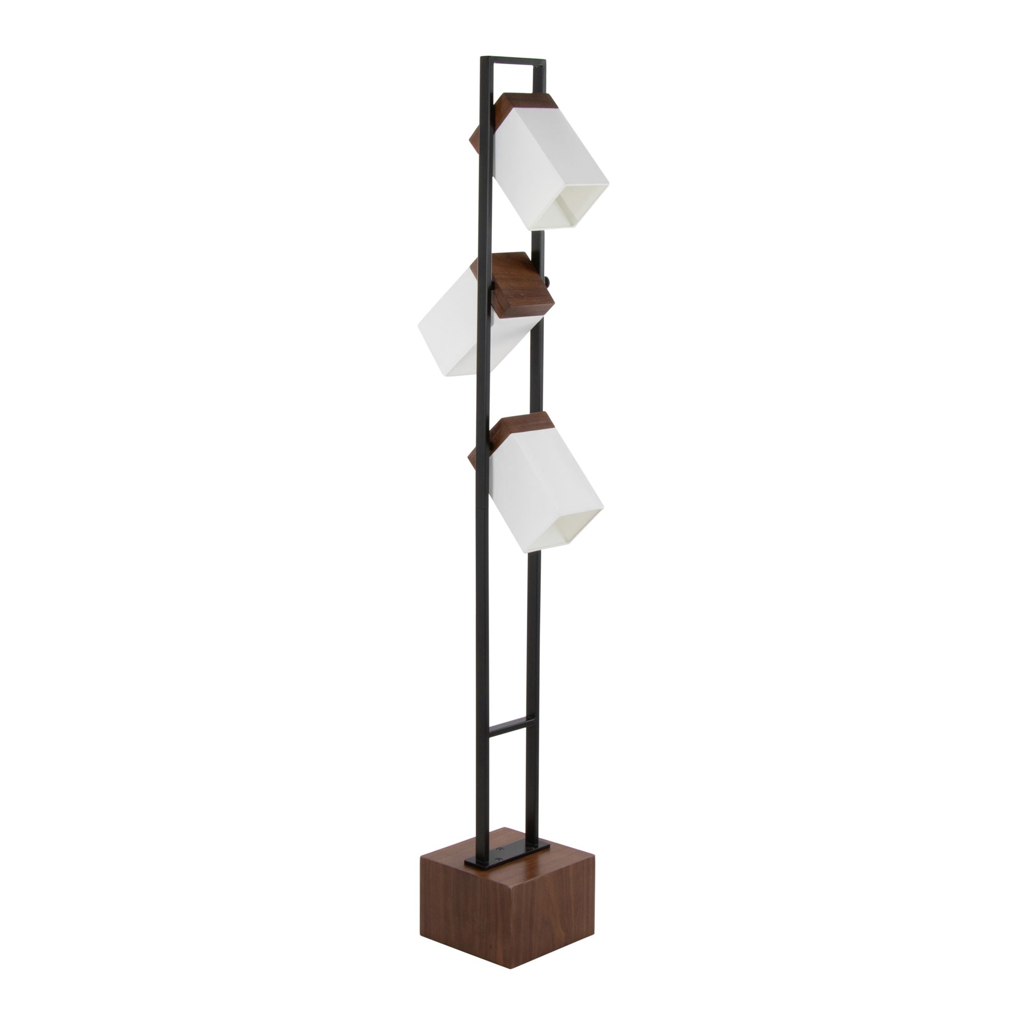 Bento - Contemporary Floor Lamp - Black / Walnut / White - Best Buy Furniture