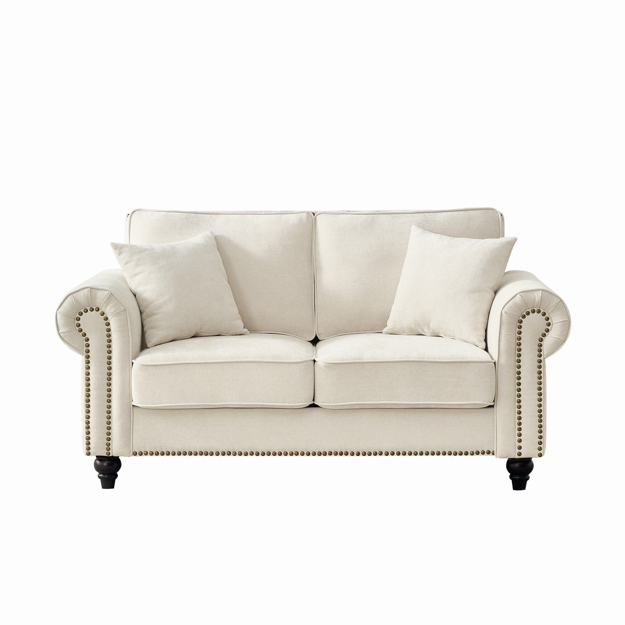 2 Seater Sofa With Rolled Arms, Tufted Upholstered Couch - Best Buy Furniture