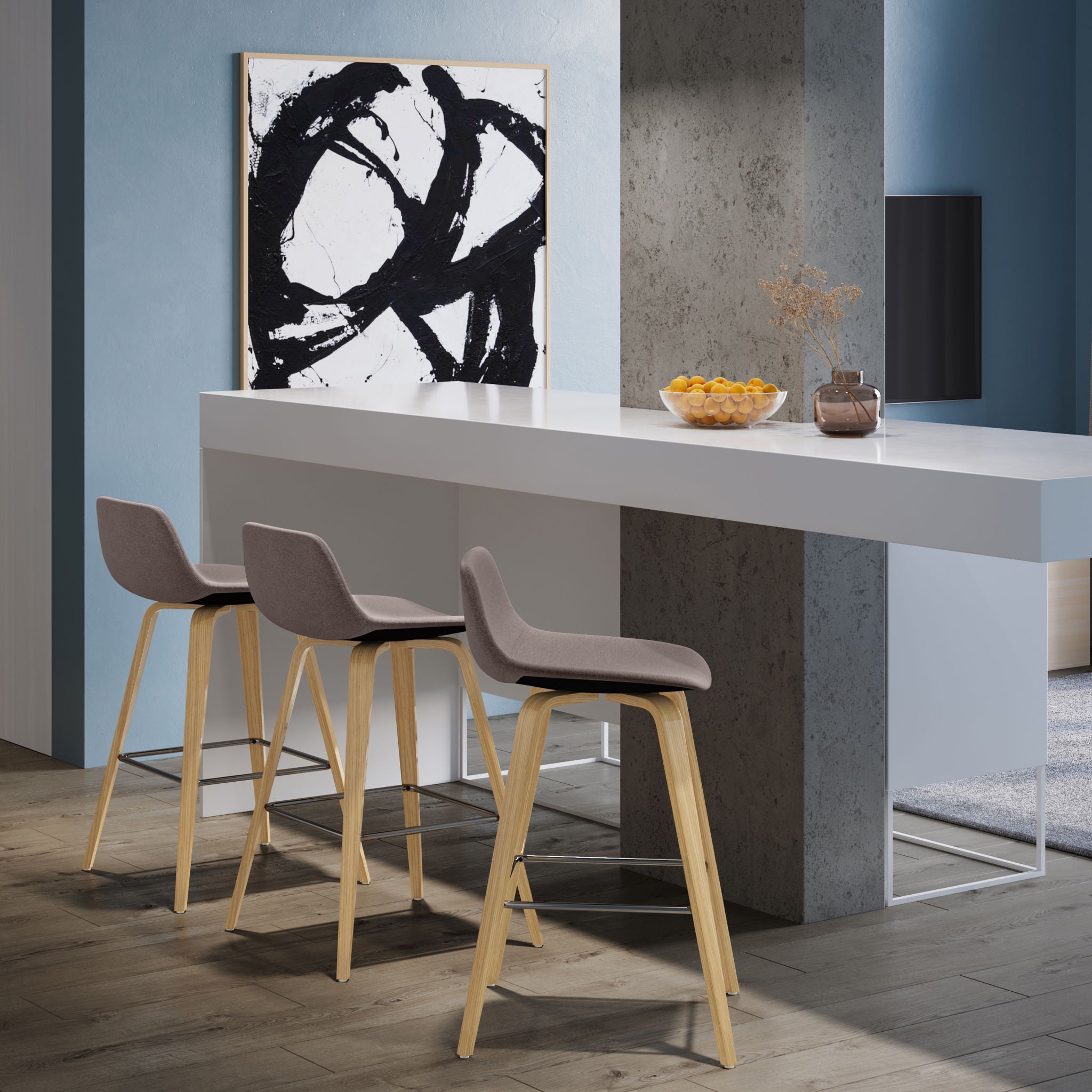 Randolph Bentwood - Upholstered Counter / Bar Height Stool (Set of 2) - Best Buy Furniture