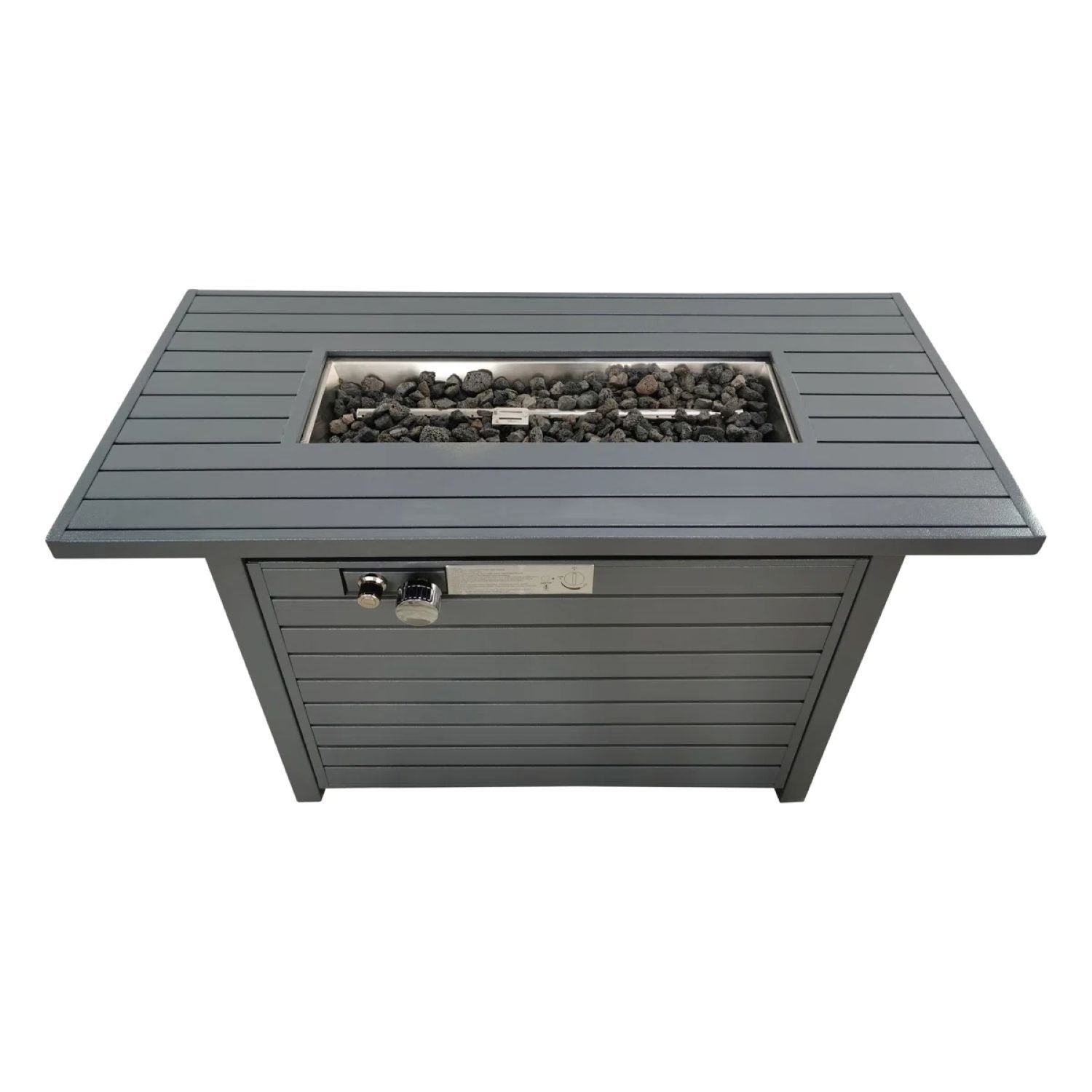 Propane Outdoor Fire Pit Table With Lid - Gray - Best Buy Furniture