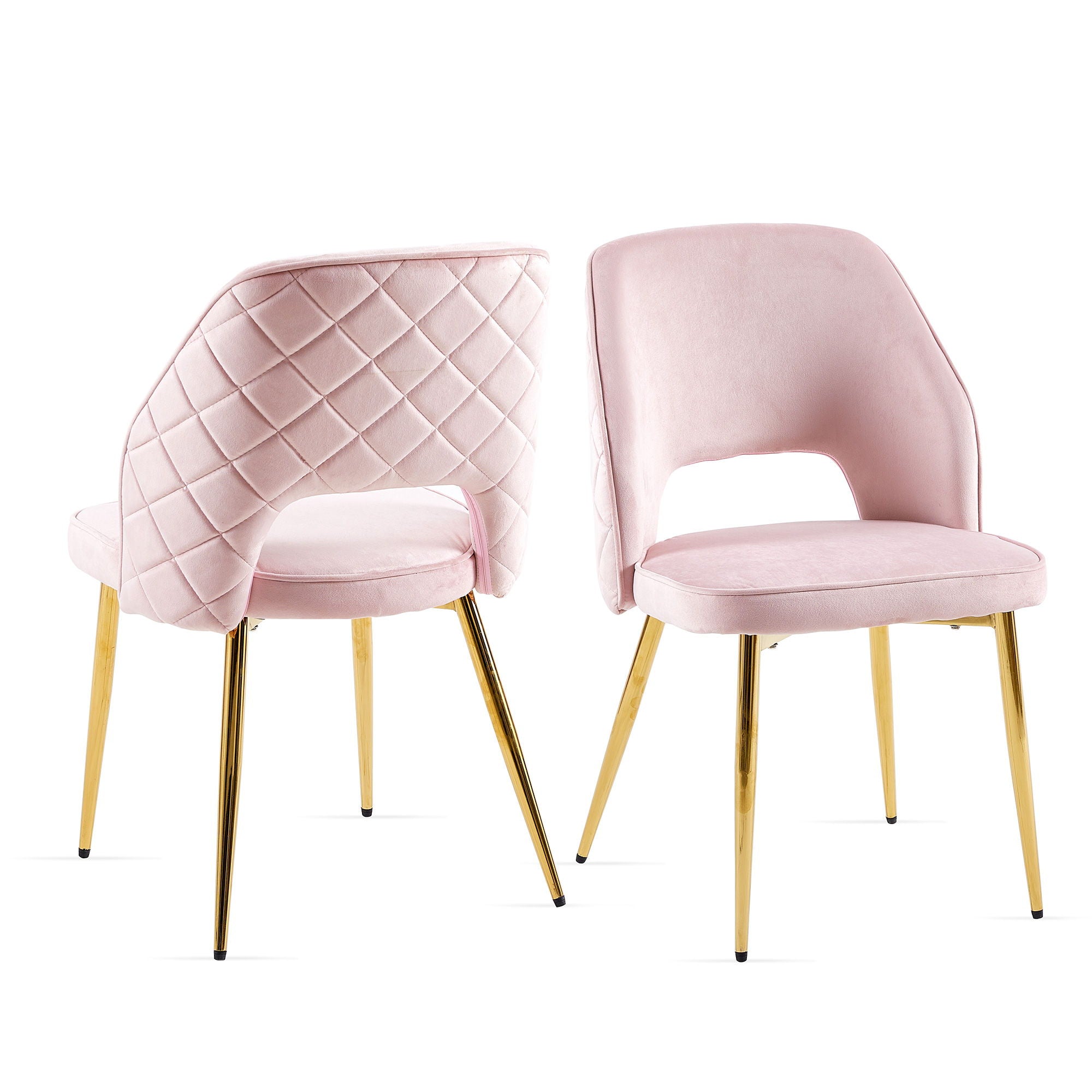 Velvet Dining Chairs With Metal Legs And Hollow Back Upholstered Dining Chairs - Best Buy Furniture