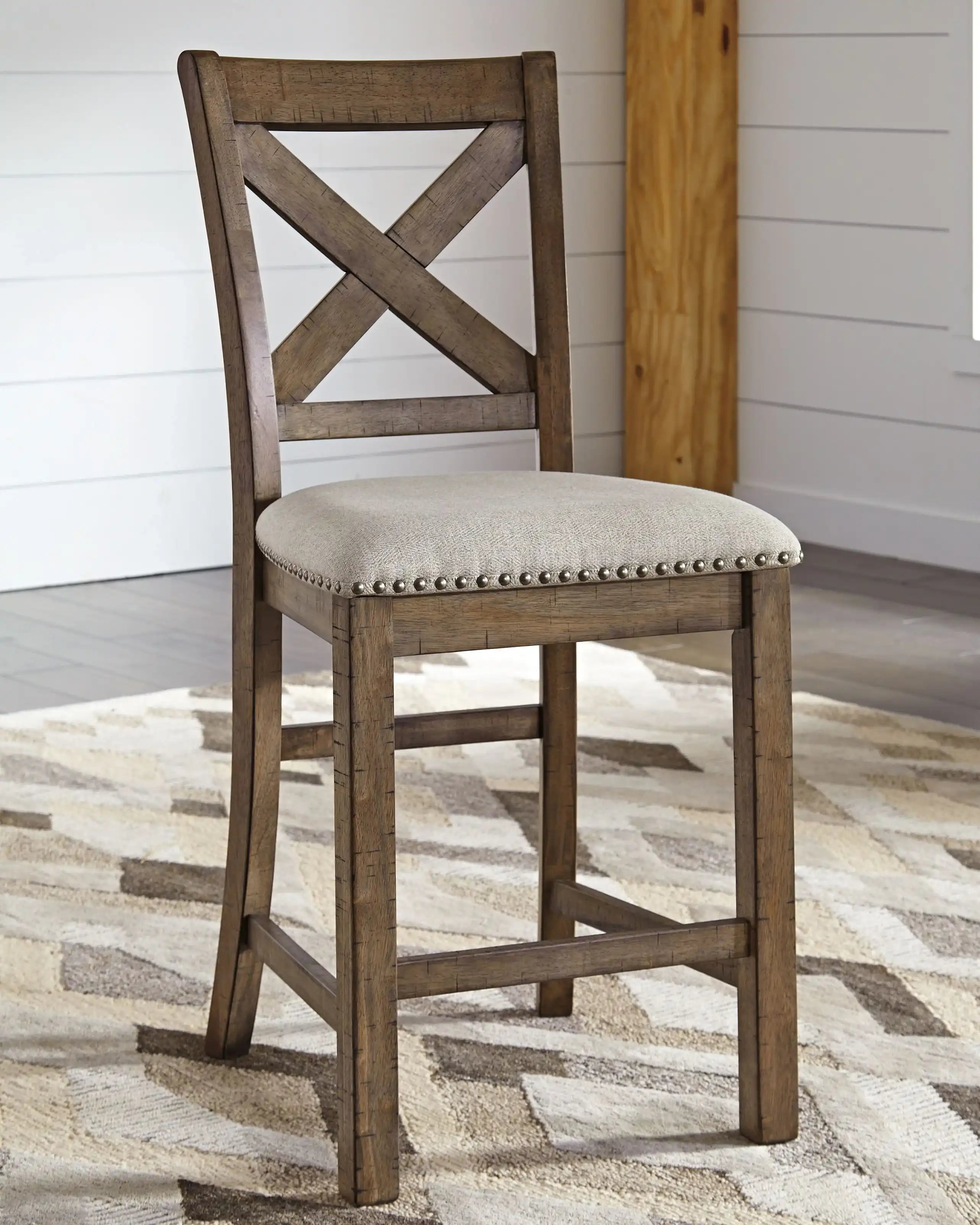 Moriville - Upholstered Barstool (Set of 2) - Beige - Best Buy Furniture