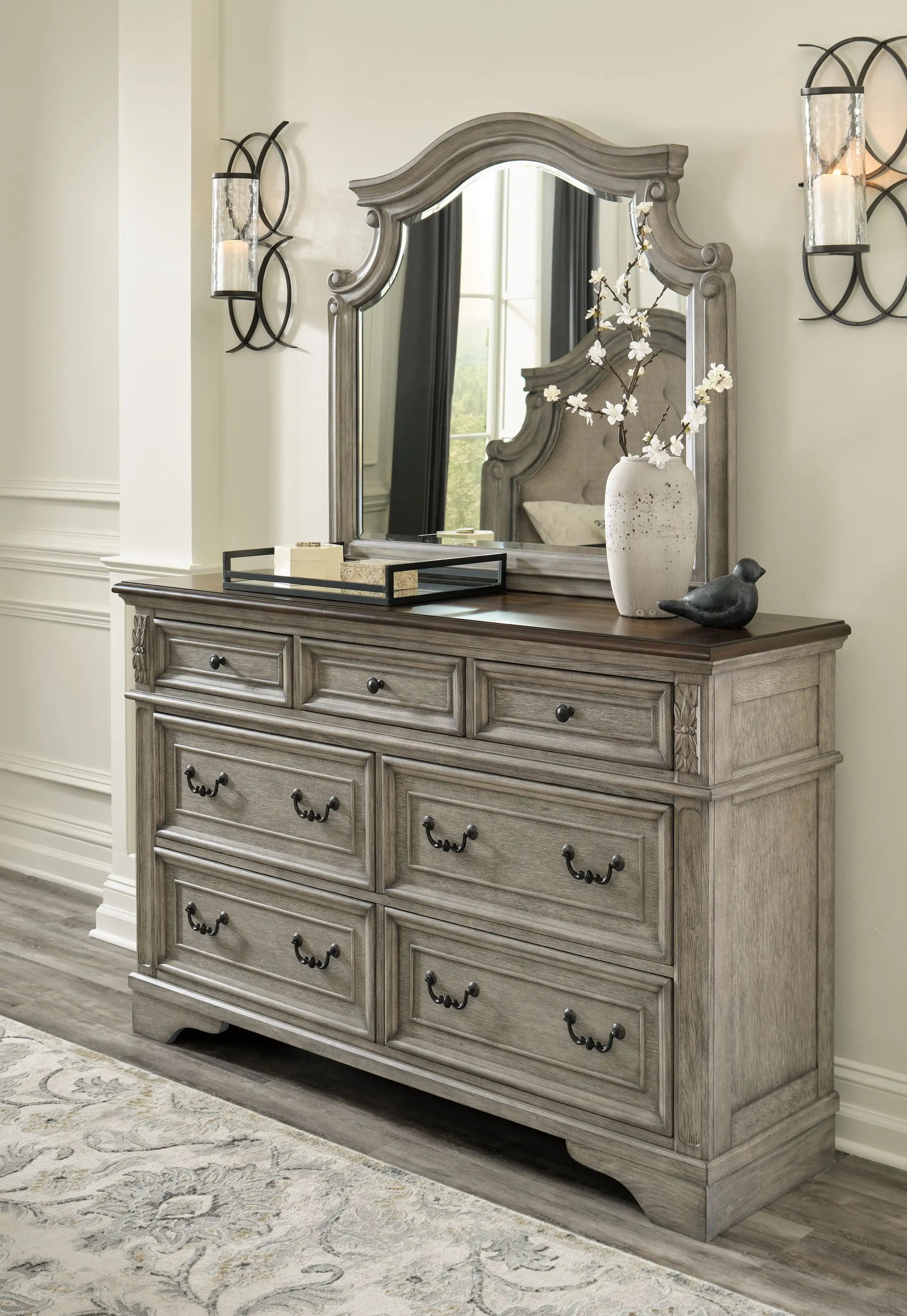 Lodenbay - Dresser, Mirror - Antique Gray - Best Buy Furniture