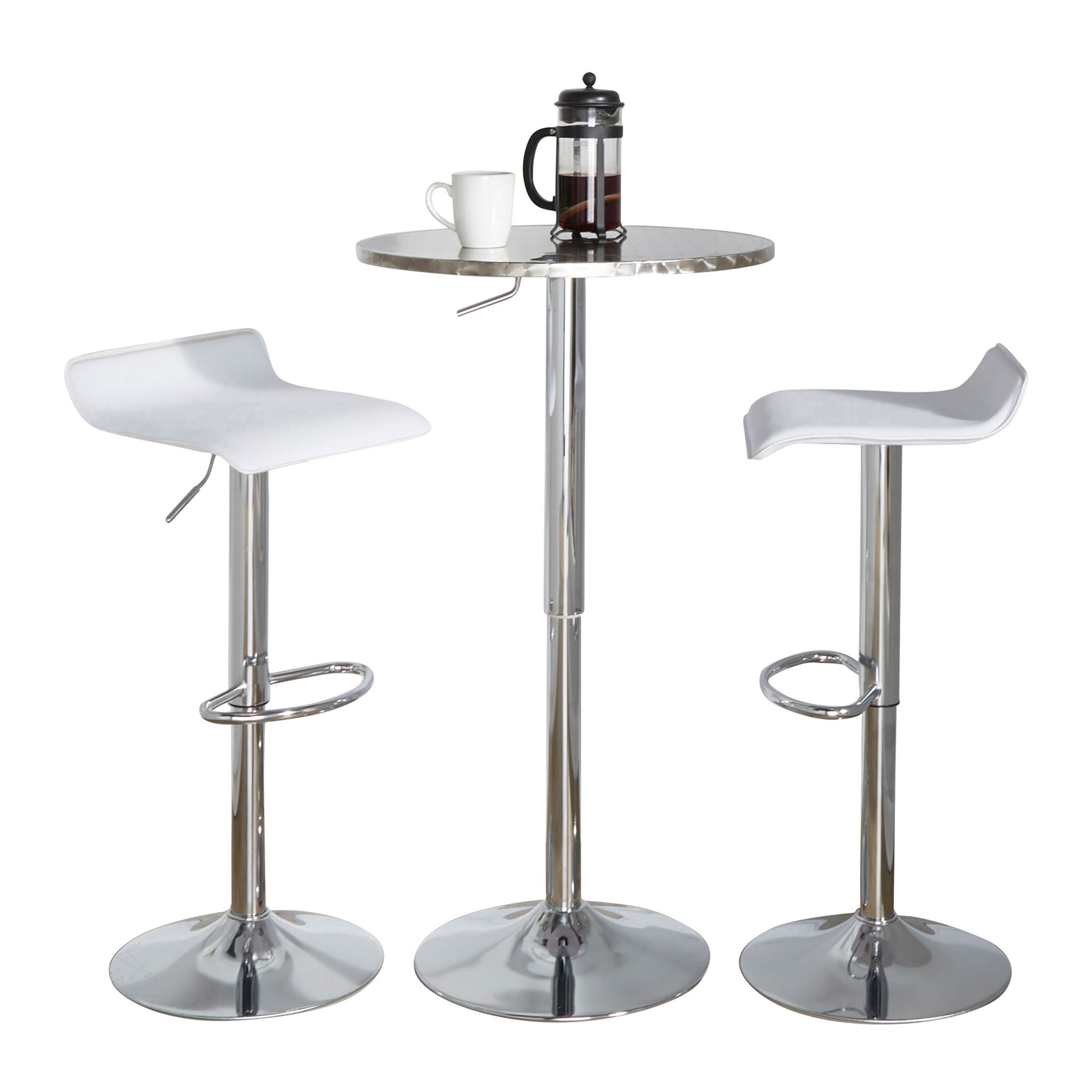 Ale - 3 Piece Bar Set Bistro Round Contemporary Adjustable Oval Footrest - Best Buy Furniture
