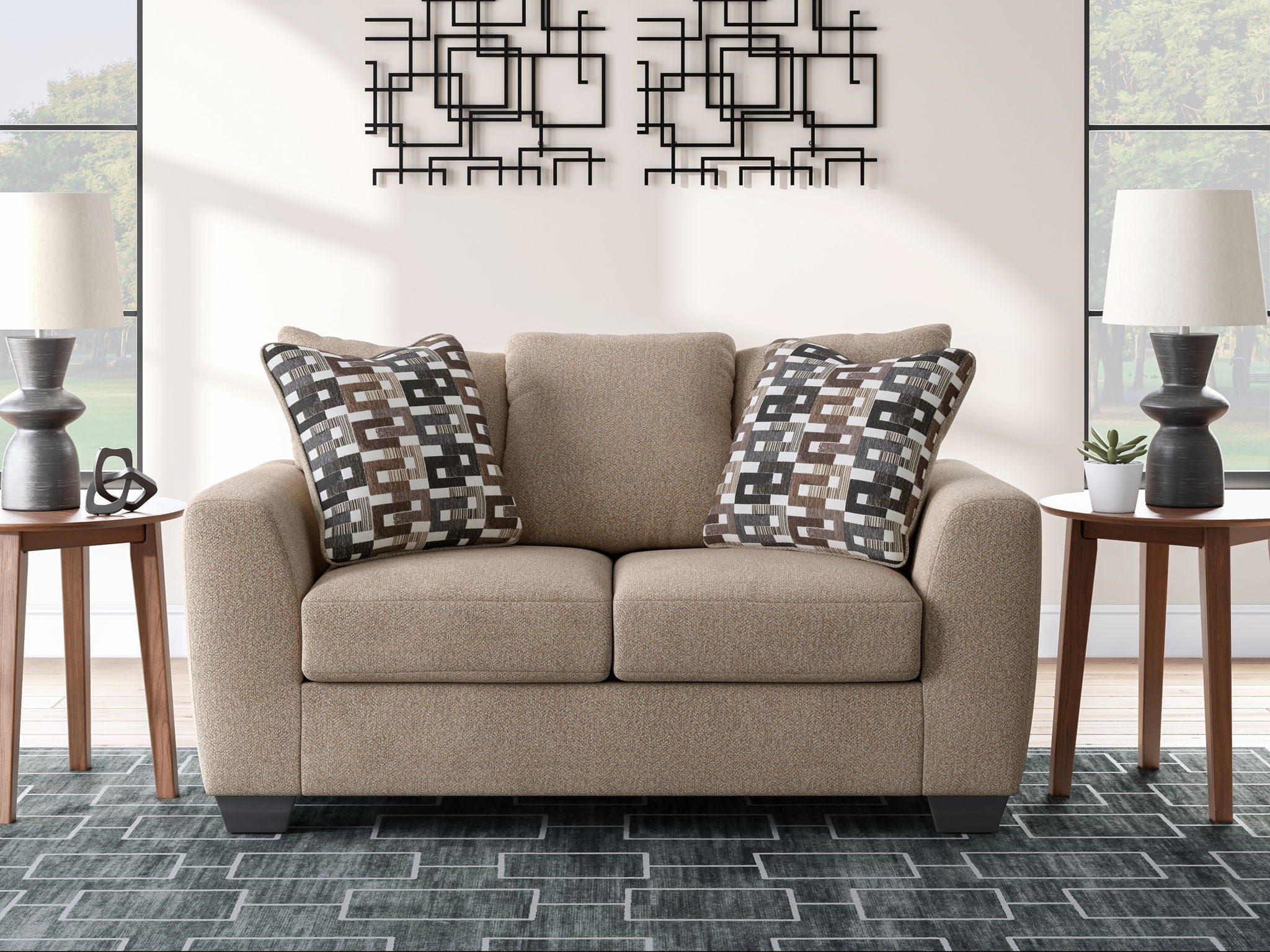 Triston-Peaks - Loveseat - Suede - Best Buy Furniture