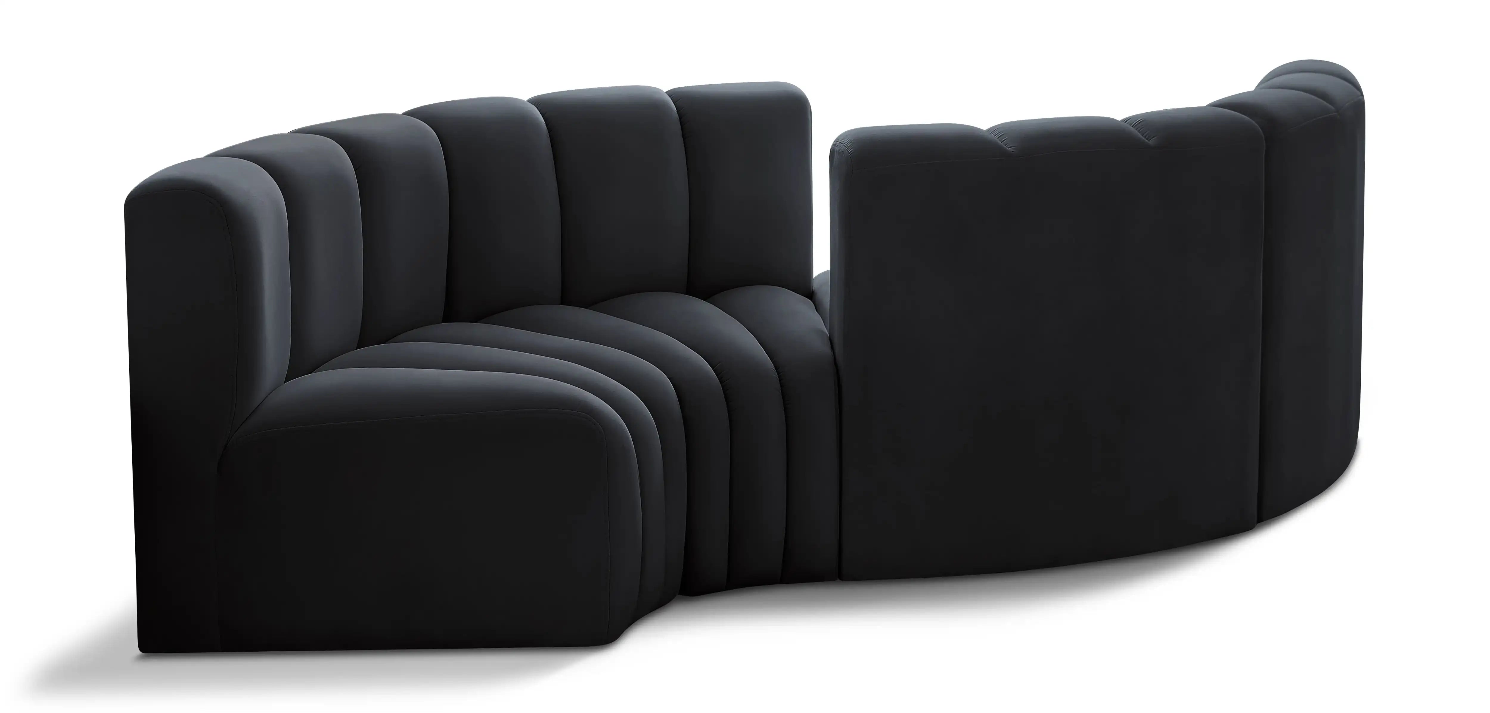 Arc - Velvet 4 Piece Curved Modular Sofa - Best Buy Furniture