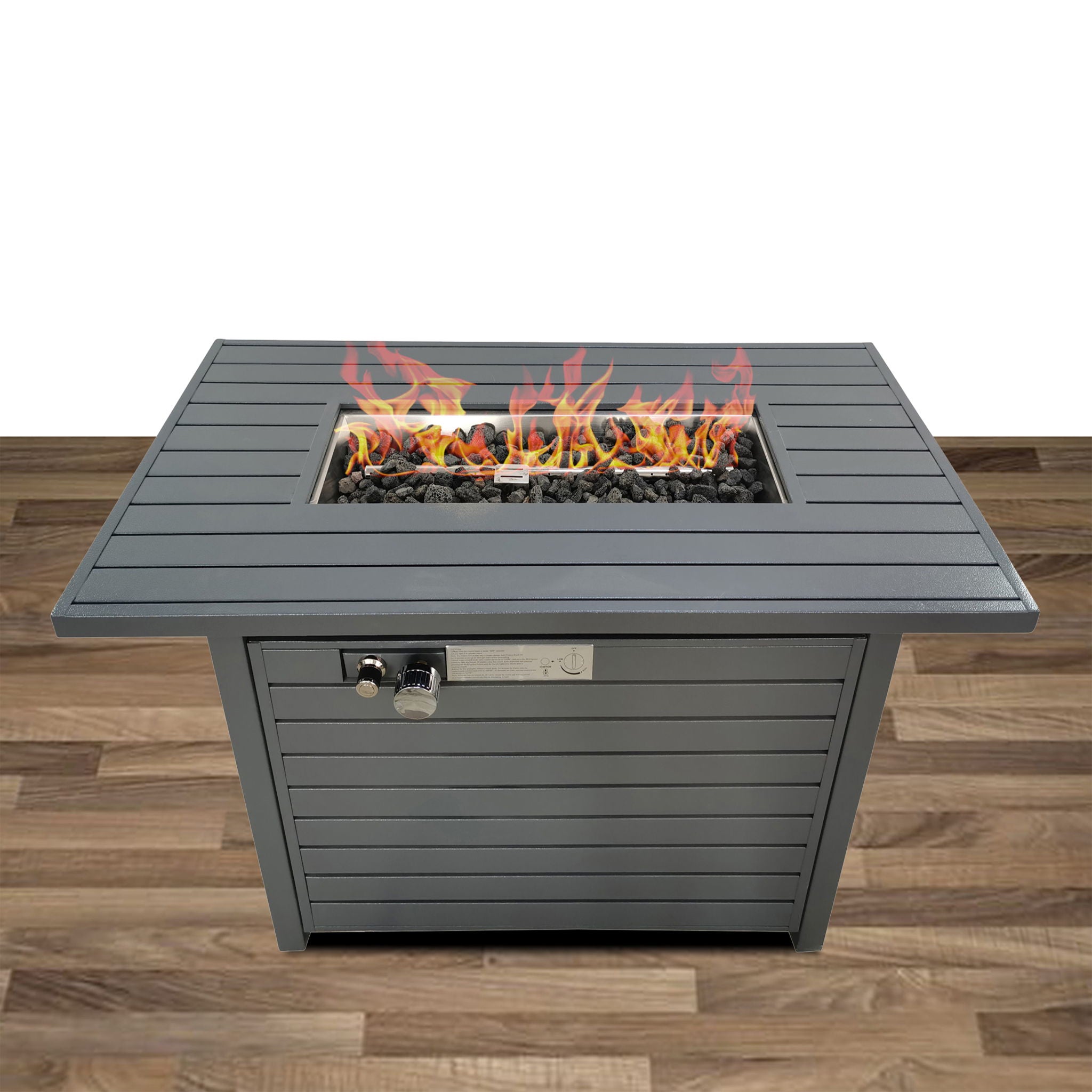 Outdoor Fire Pit Table With Lid, Durable Construction - Gray - Best Buy Furniture