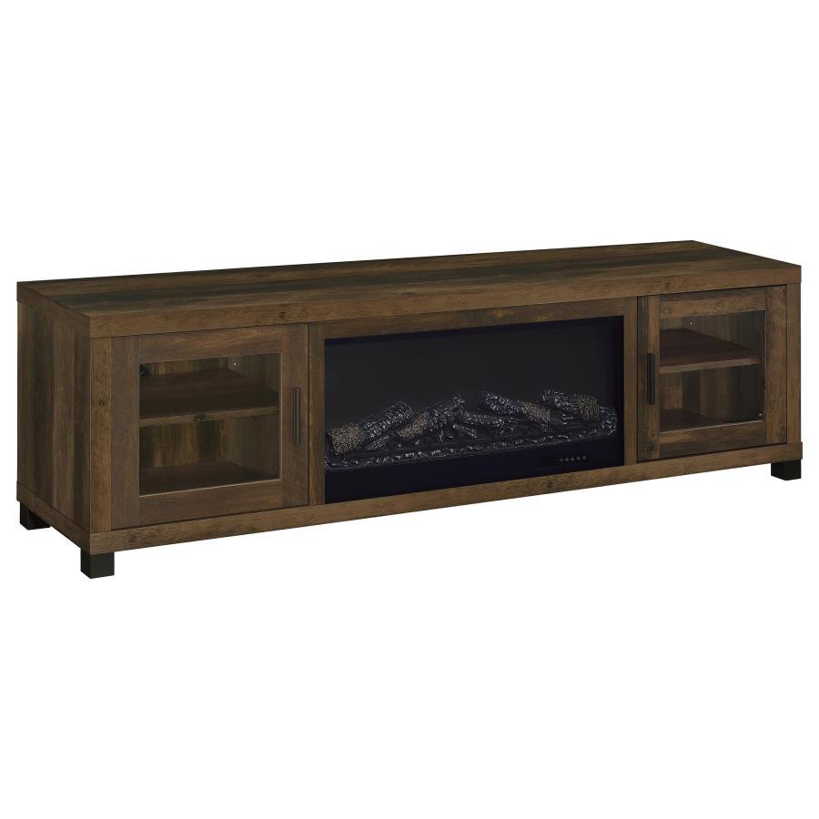 Havering - 71" TV Stand Fireplace Media Console - Dark Pine - Best Buy Furniture