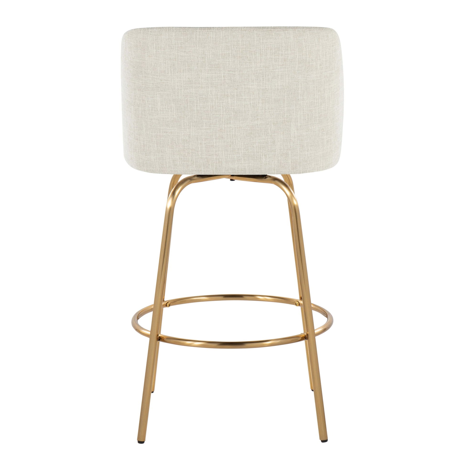 Toriano - Contemporary, Fixed Height Counter Stool With Swivel With Round Footrest (Set of 2) - Best Buy Furniture