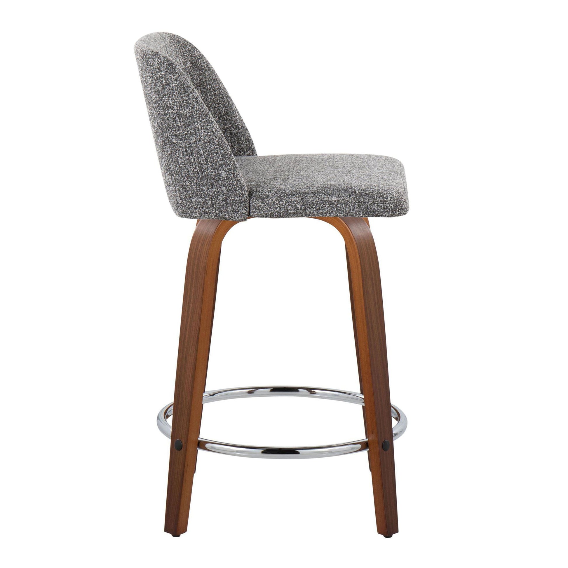 Toriano - Mid Century Modern Fixed Height Counter Stool With Swivel With Round Footrest (Set of 2) - Best Buy Furniture
