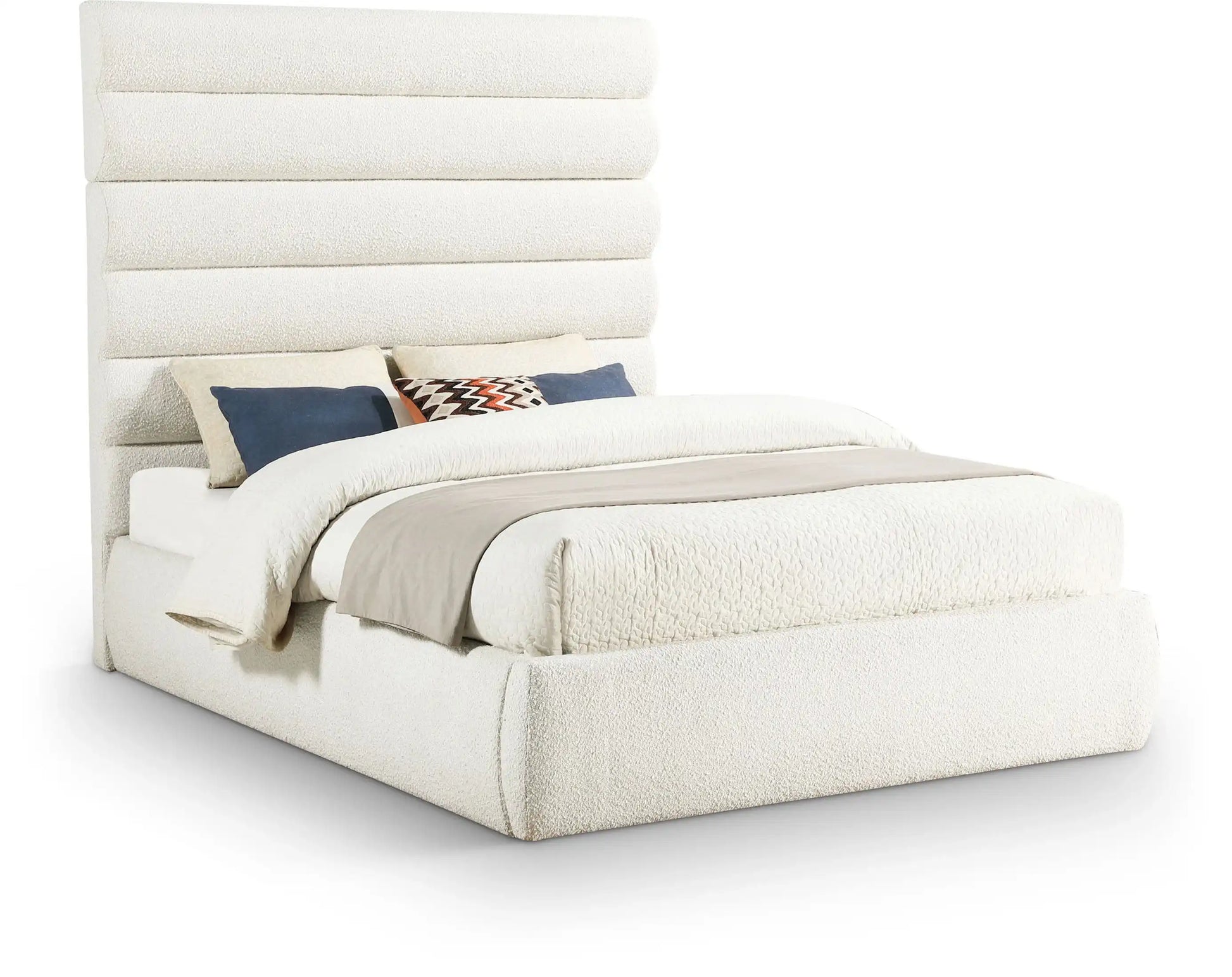 Adam - Boucle Fabric Bed With 70.5" Headboard - Best Buy Furniture