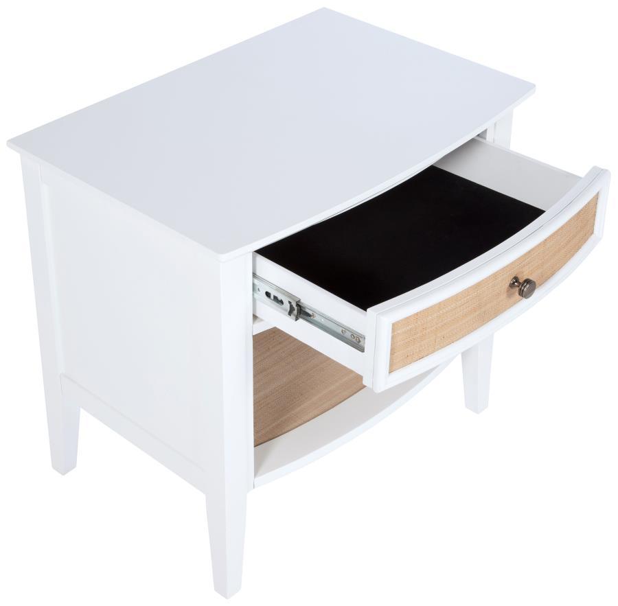 Bexhill - 1-Drawer Nightstand Bedside Table - White - Best Buy Furniture
