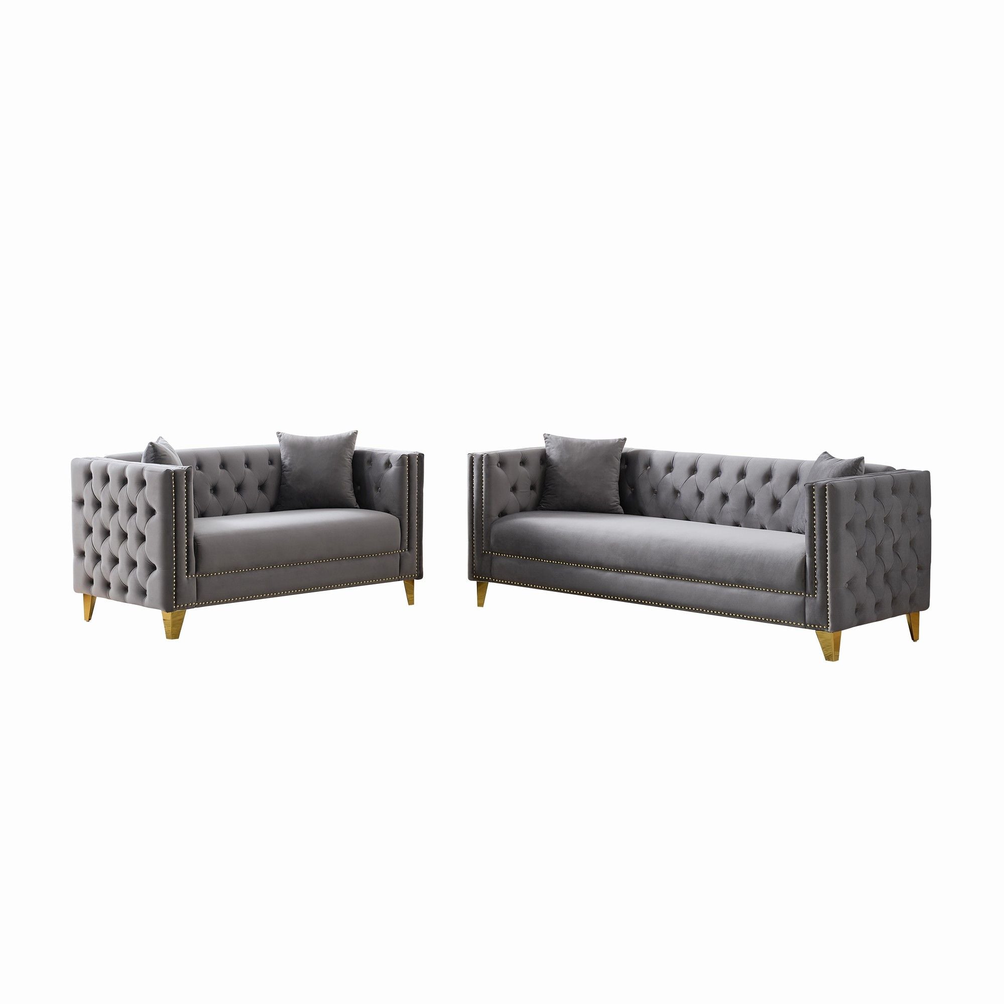 Deep Seat Sofa With Button Nailhead, Square Arm Couches - Best Buy Furniture